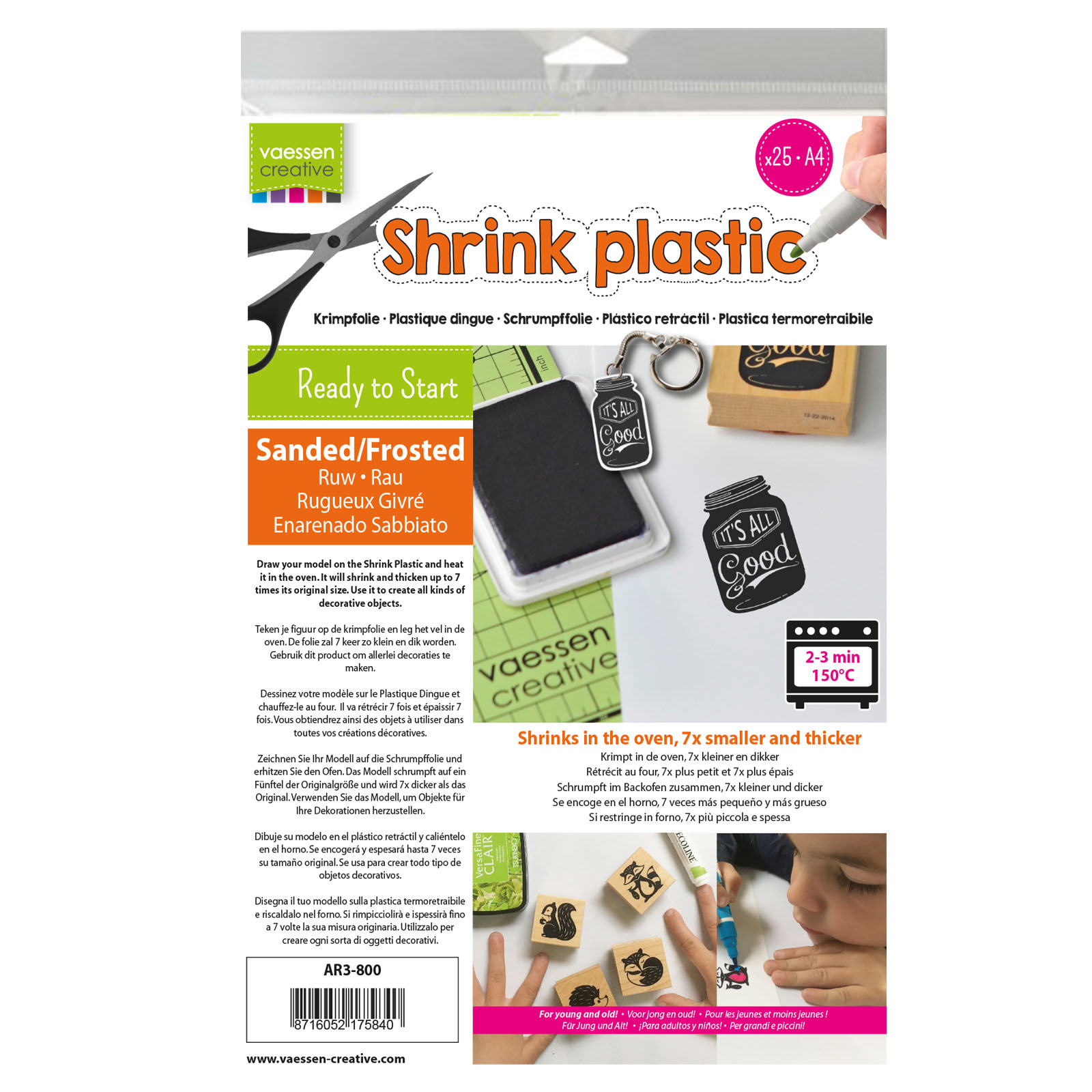 Vaessen Creative • Shrink Plastic A4 Sanded / Frosted 25pcs