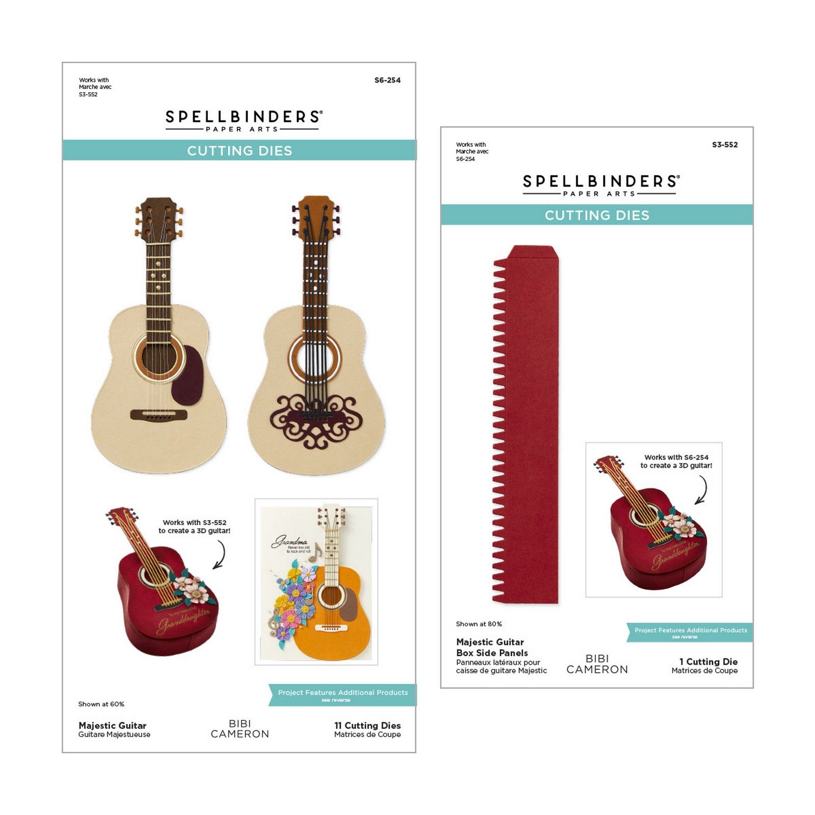 Spellbinders • Snijmallen Majestic Guitar Box & Side Panel 8,7x17,8cm 12st.