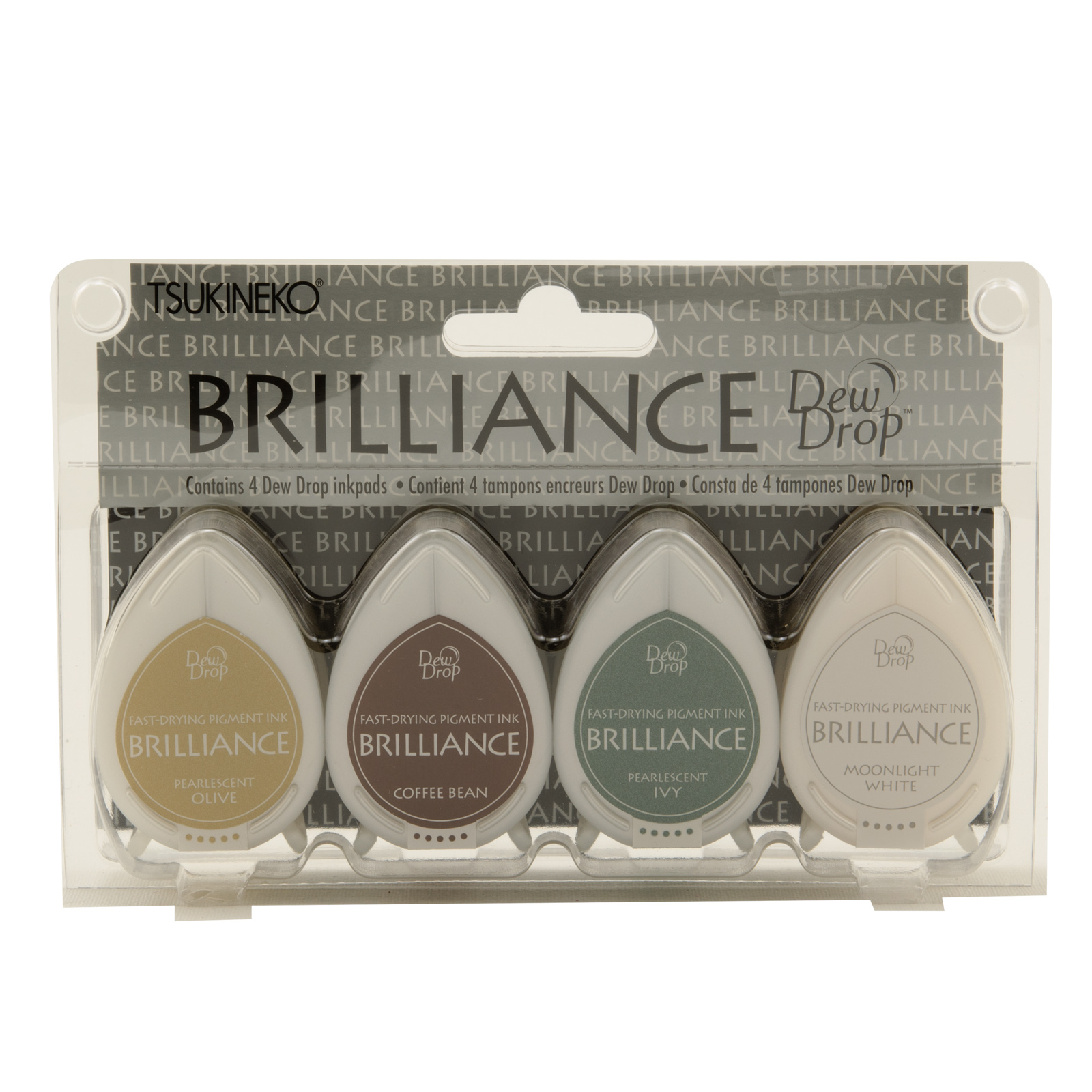 Tsukineko • Brilliance dew drop ink pad 4pcs set Earth tone