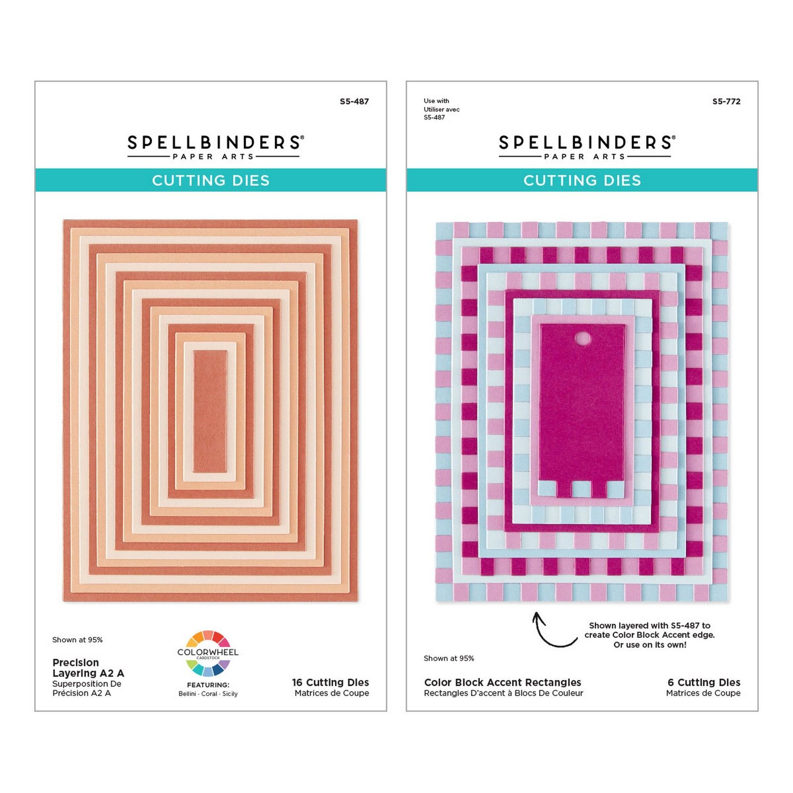 Spellbinders • Color Block Accent Rectangles Die Bundle