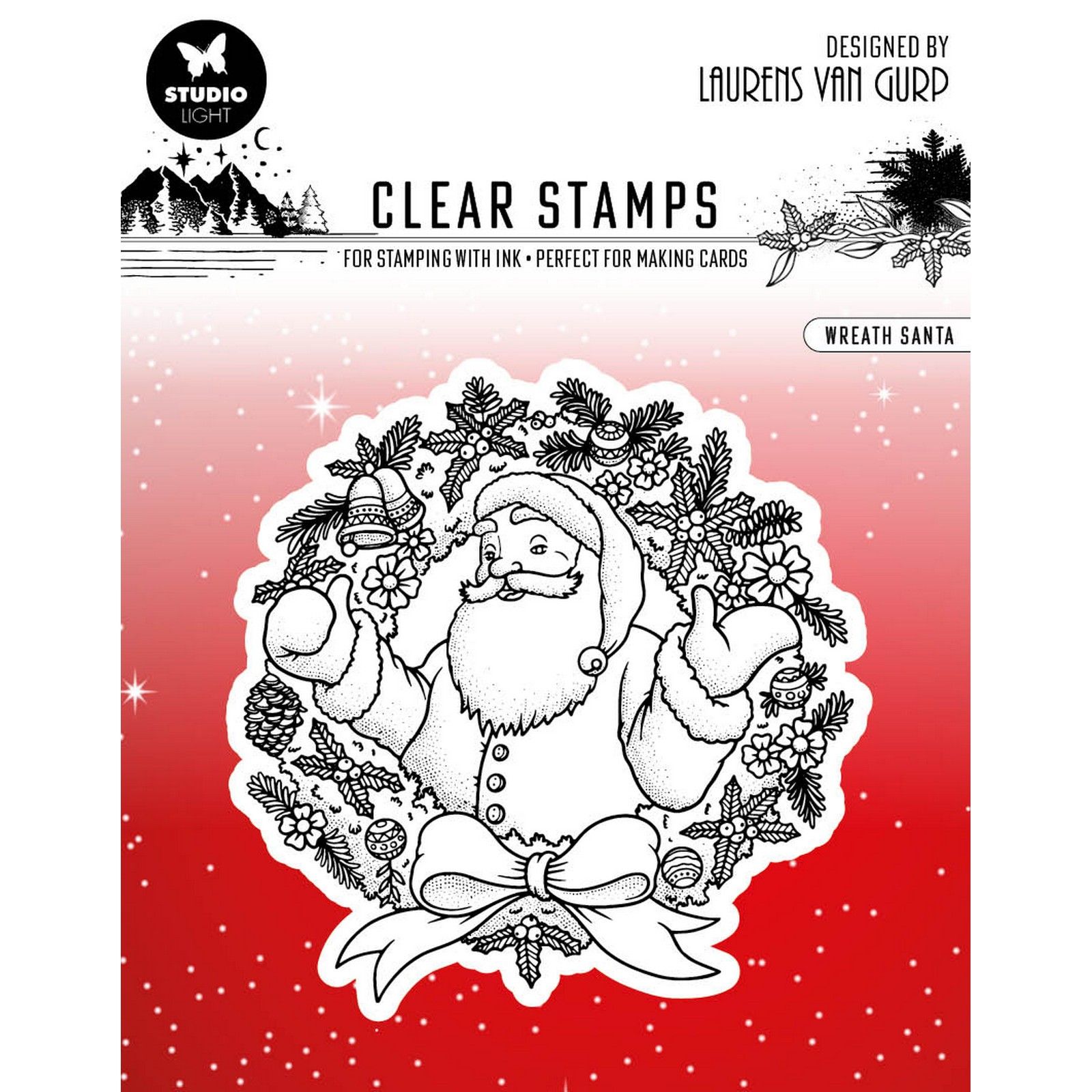 Studio Light • Essentials Clear Stamp Wreath santa