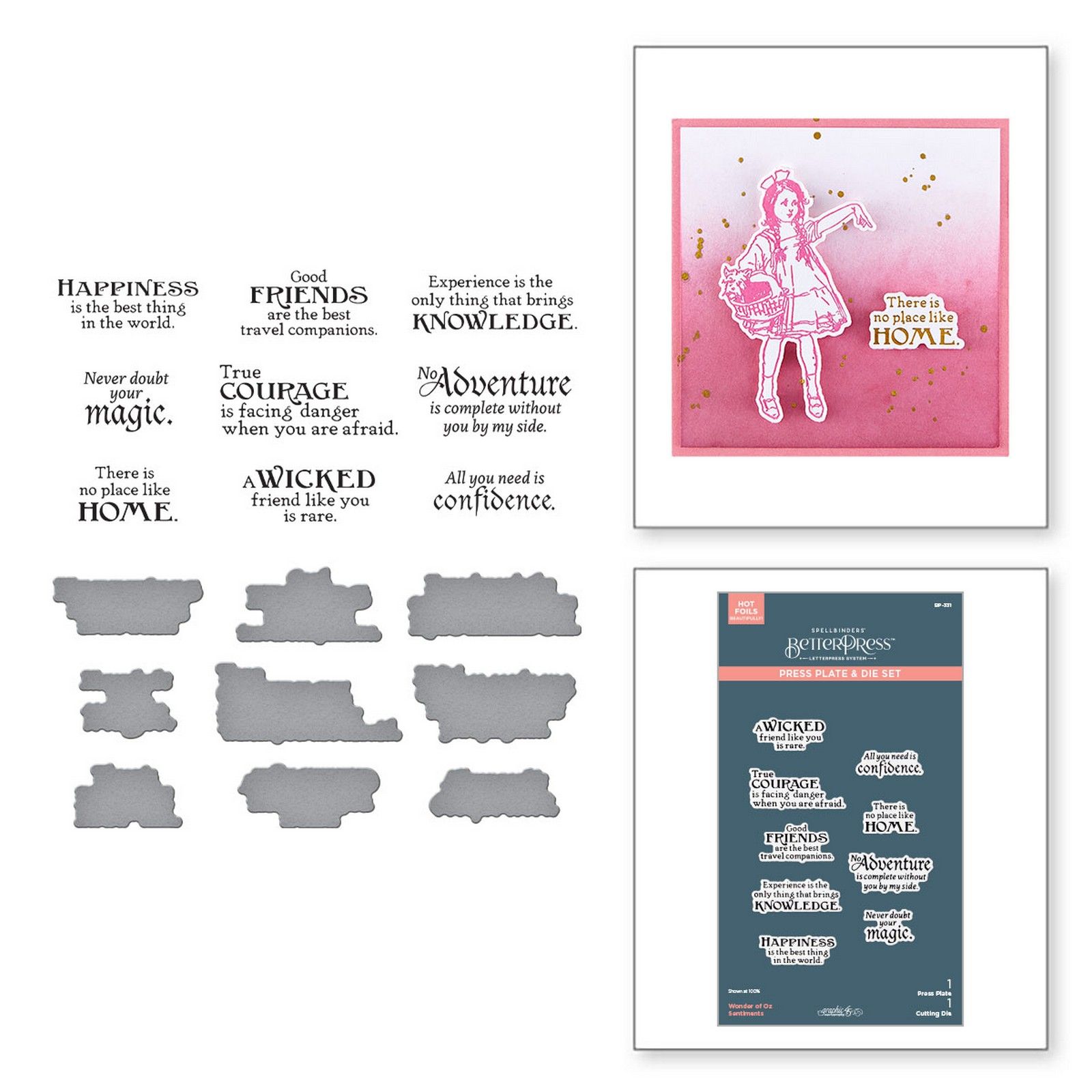 Spellbinders • BetterPress Letterpress Press Plate & Snijmallen Wonder of Oz 2st.