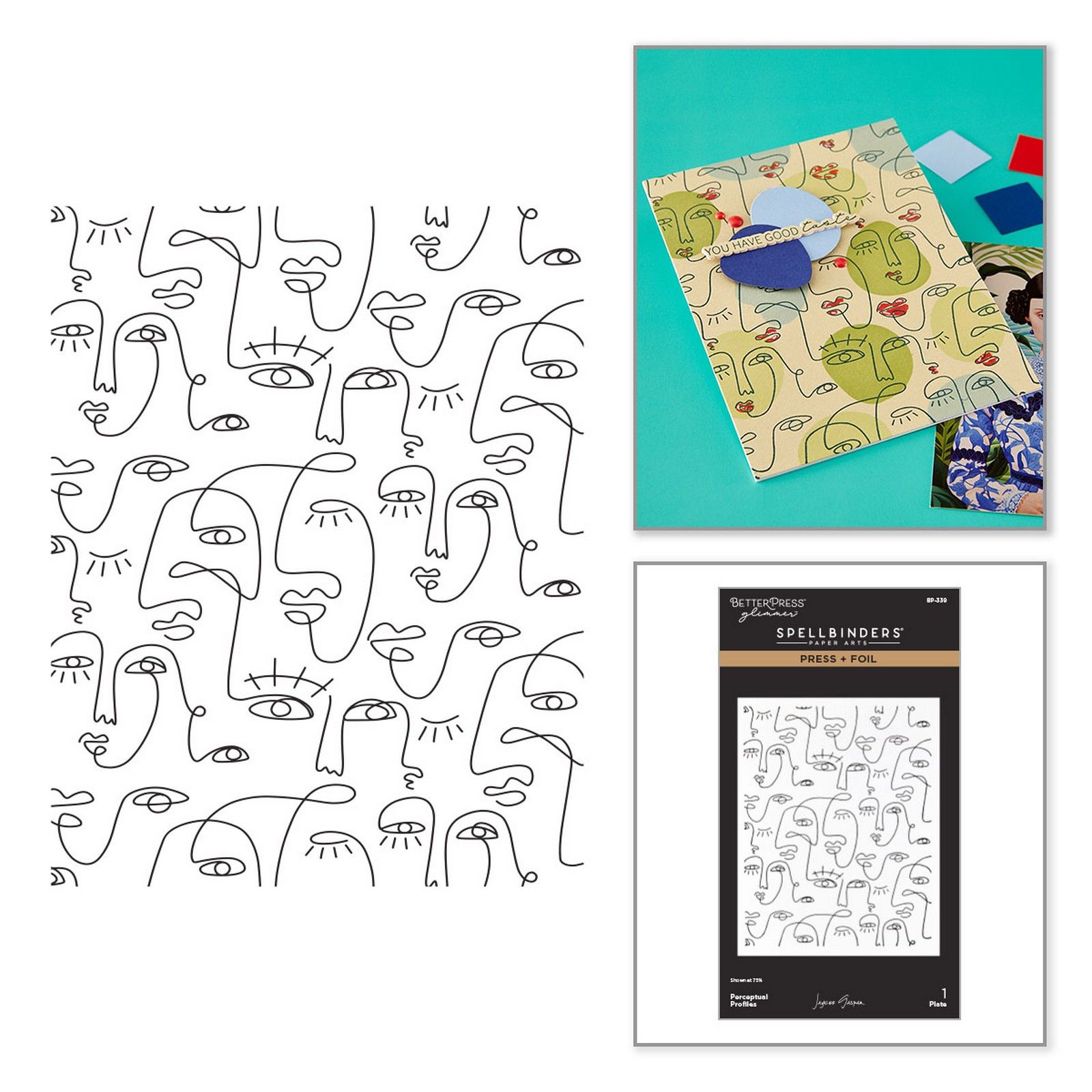 Spellbinders • Jaycee Gaspar BetterPress Letterpress & Foil Plate Perceptual Profiles 11,4x14,6cm