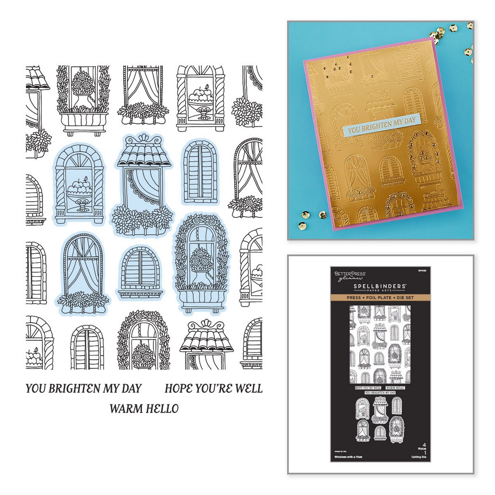 Spellbinders • Press + Foil Plate & Die Set Windows with a View