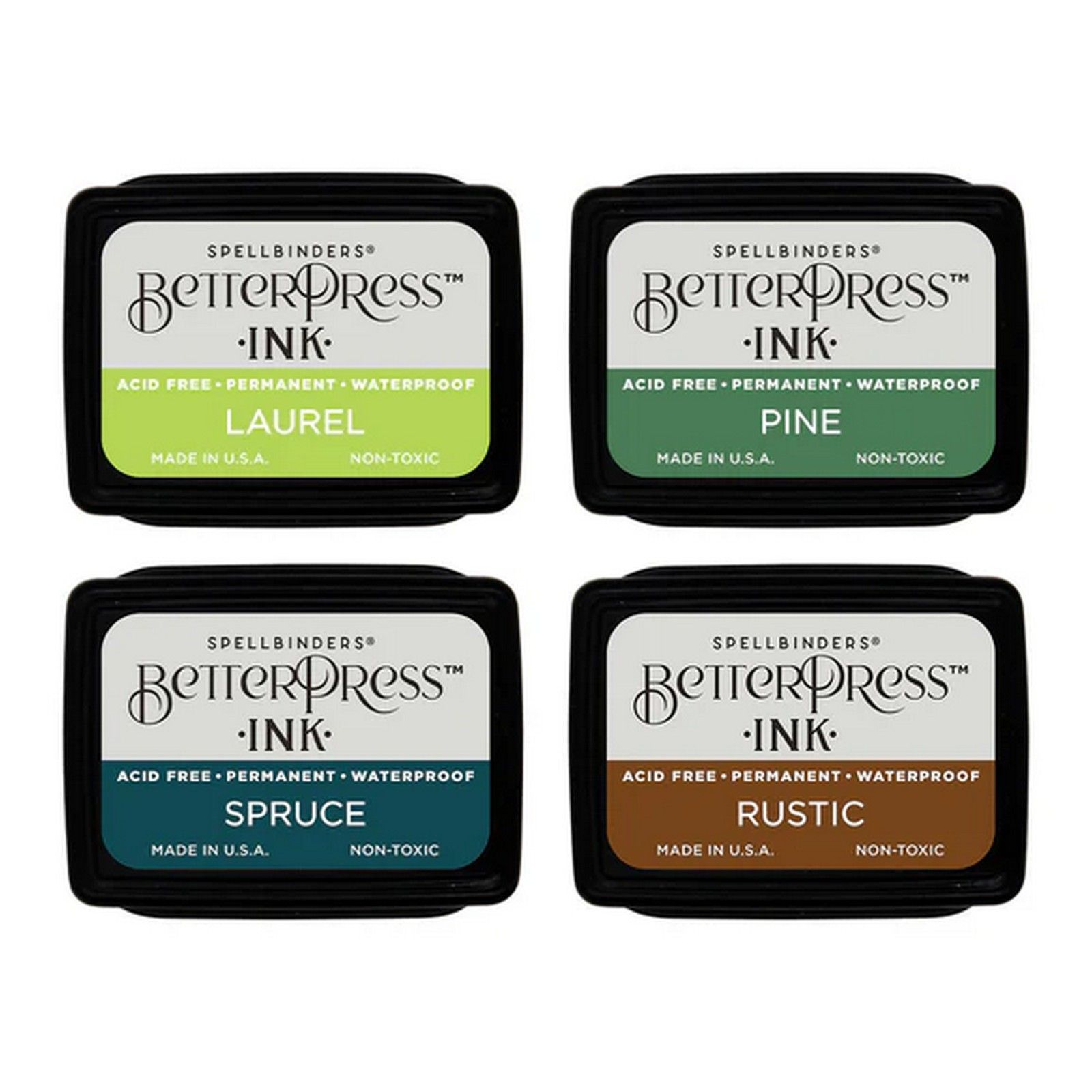 Spellbinders • BetterPress Mini Ink Pads 1.25"x1.75" Woodlands Brown 4pcs