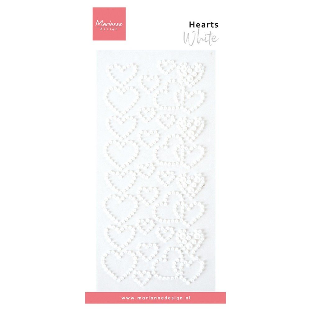 Marianne Design • Decorations Heart Pearls White