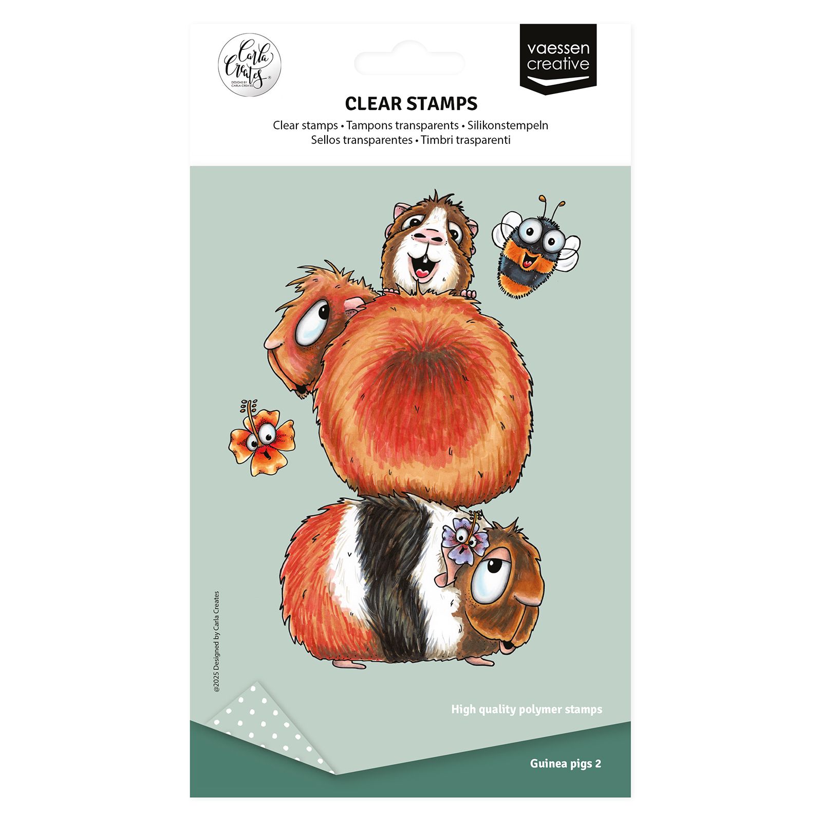 Vaessen Creative • Sellos Transparentes Guinea Pigs 2 6uds