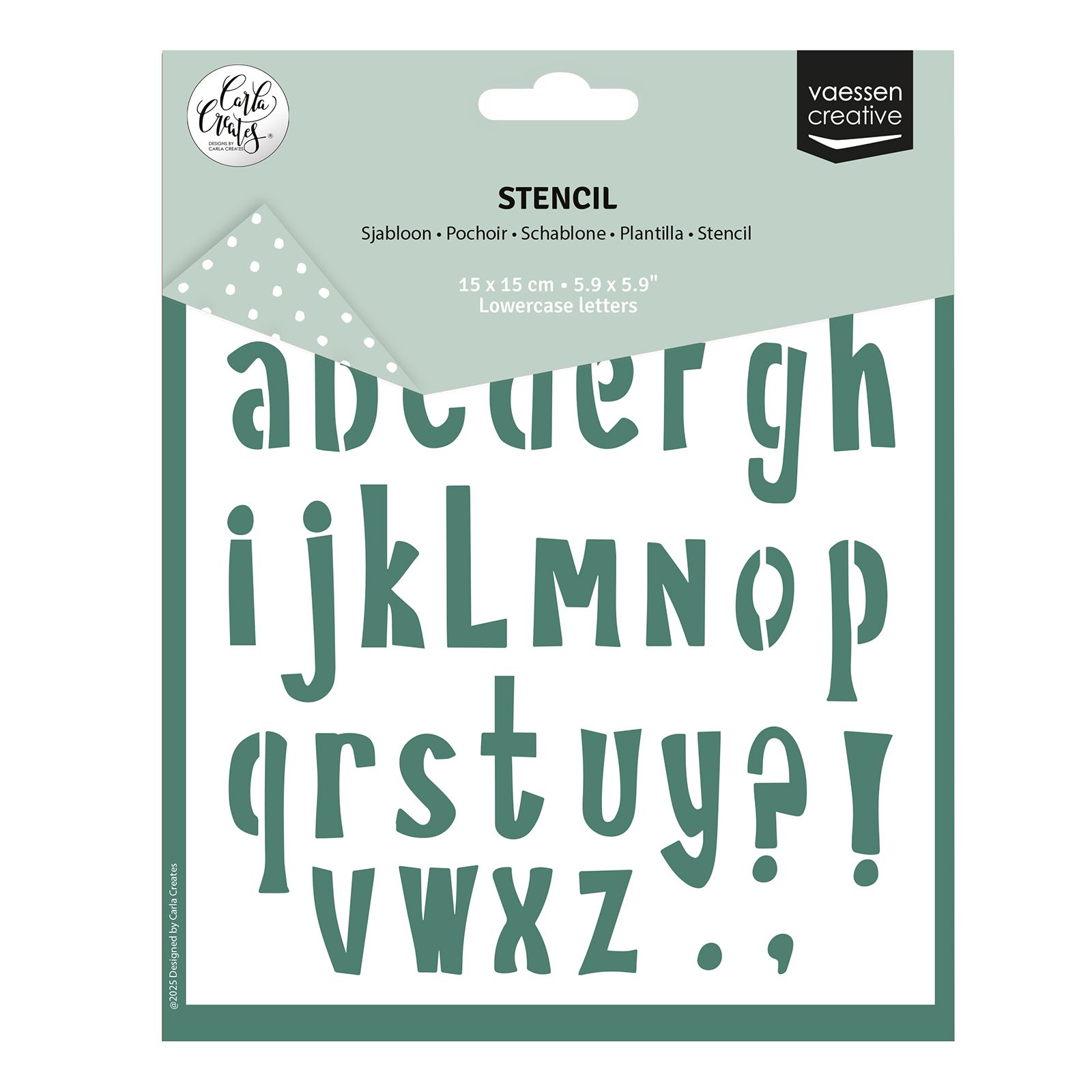 Vaessen Creative • Stencil Alphabet Lower Case 5.9x5.9in