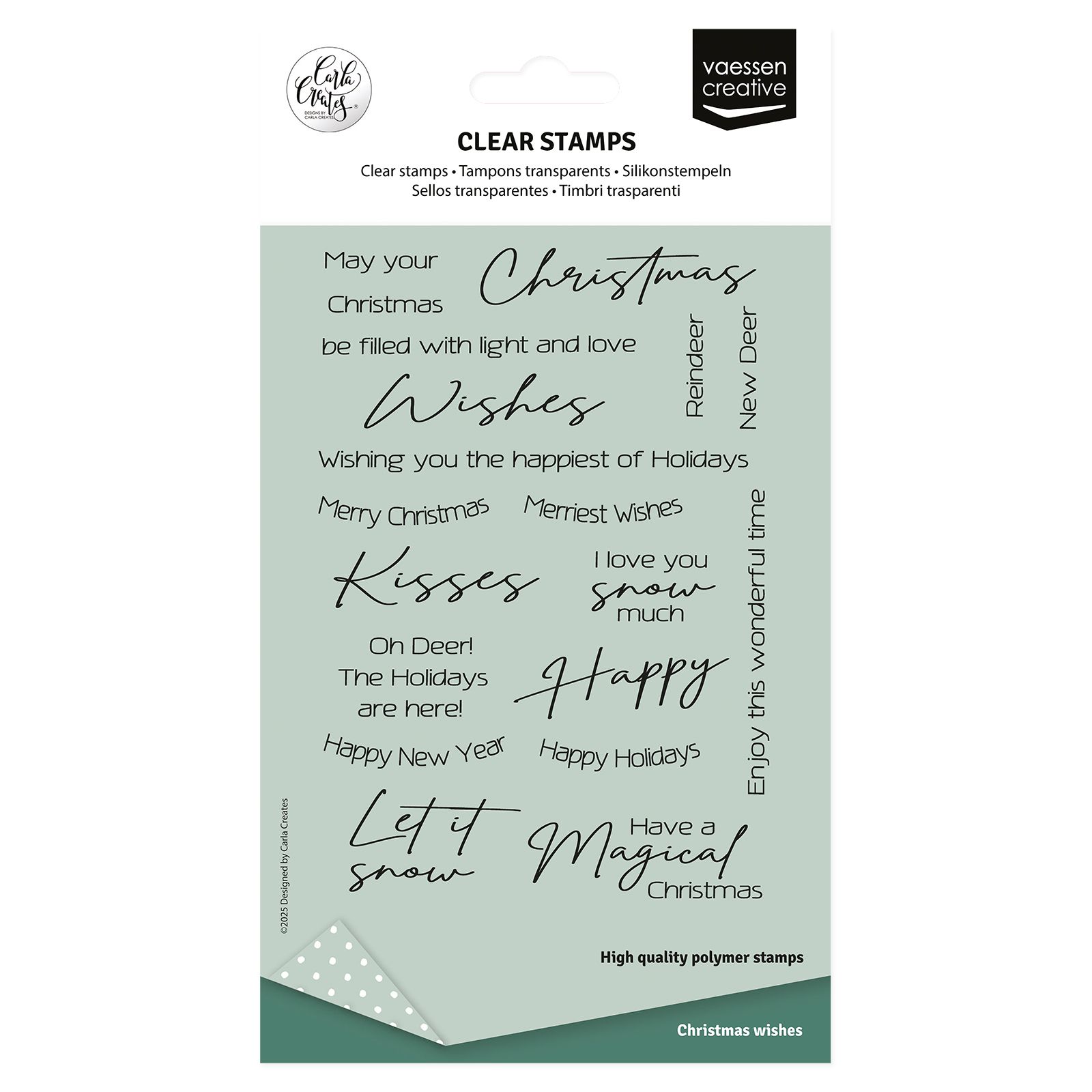 Vaessen Creative • Clear Stamps Engelse Kerstteksten 20st.