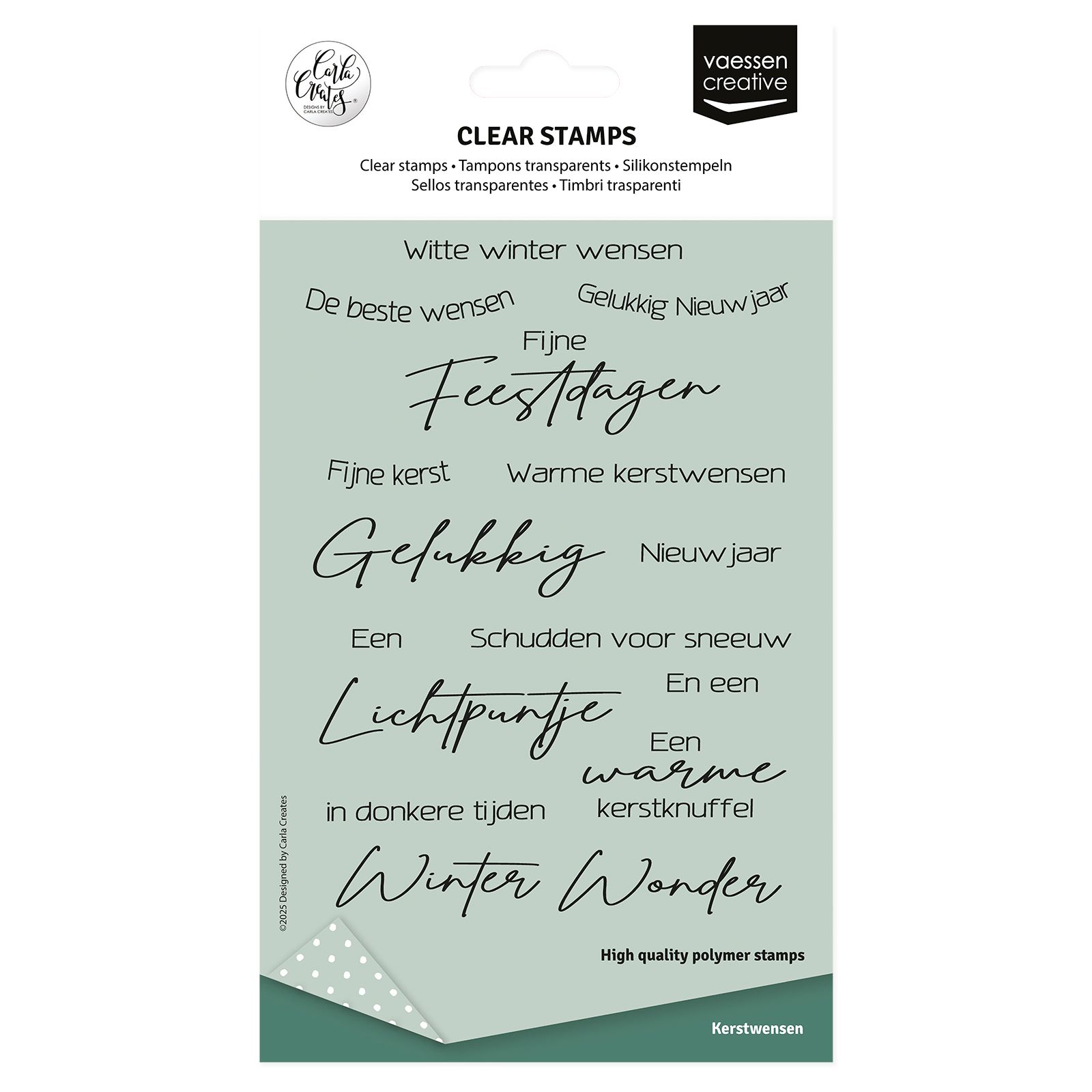Vaessen Creative • Clear Stamps Nederlandse Kerstteksten 17st.