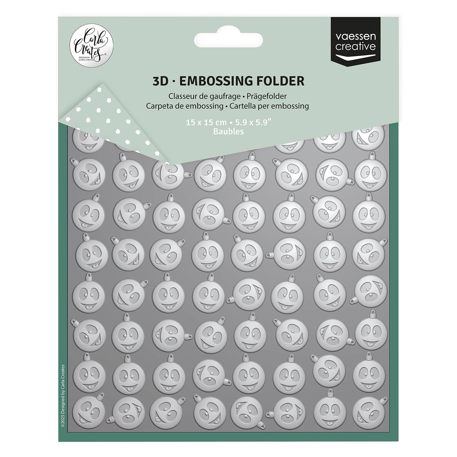 Vaessen Creative • Embossing Folder Kerstballen