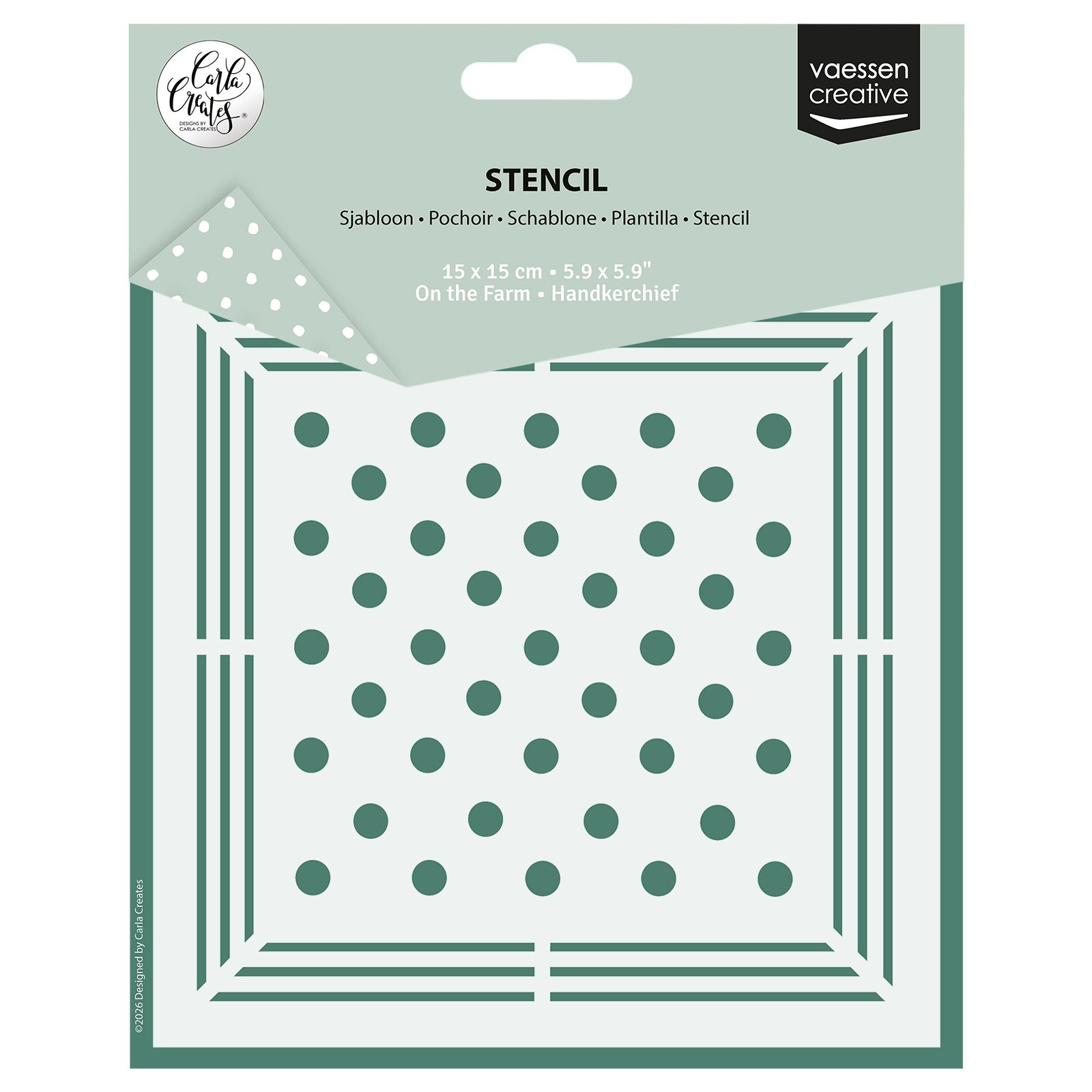 Vaessen Creative • Schablone by Carla Creates Handkerchief on the Farm 15x15cm