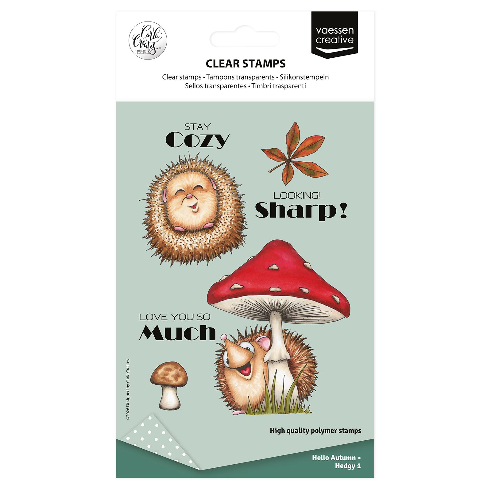 Vaessen Creative • Clear Stamps by Carla Creates Hedgy 1 13st.