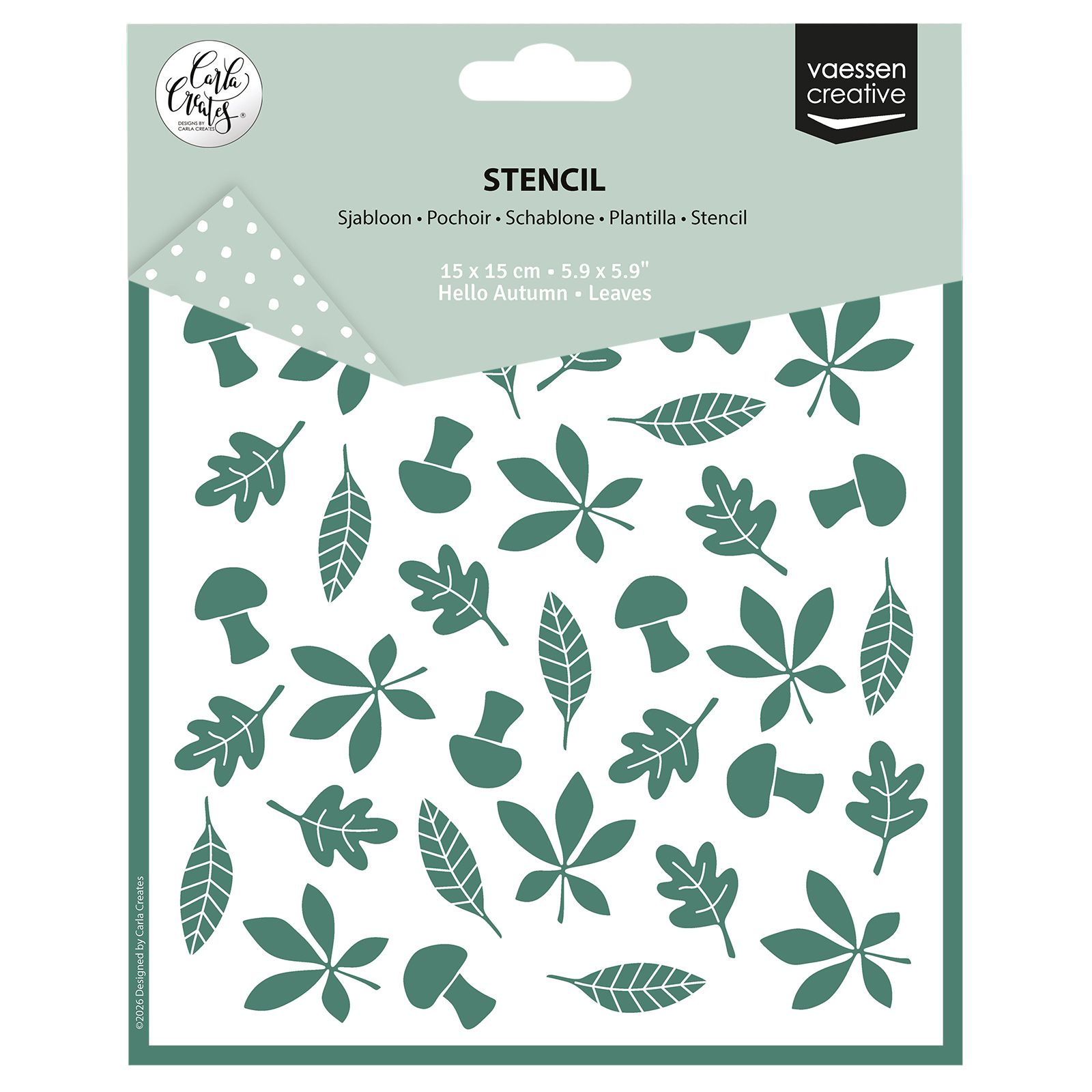 Vaessen Creative • Pochoir by Carla Creates Leaves 15x15cm