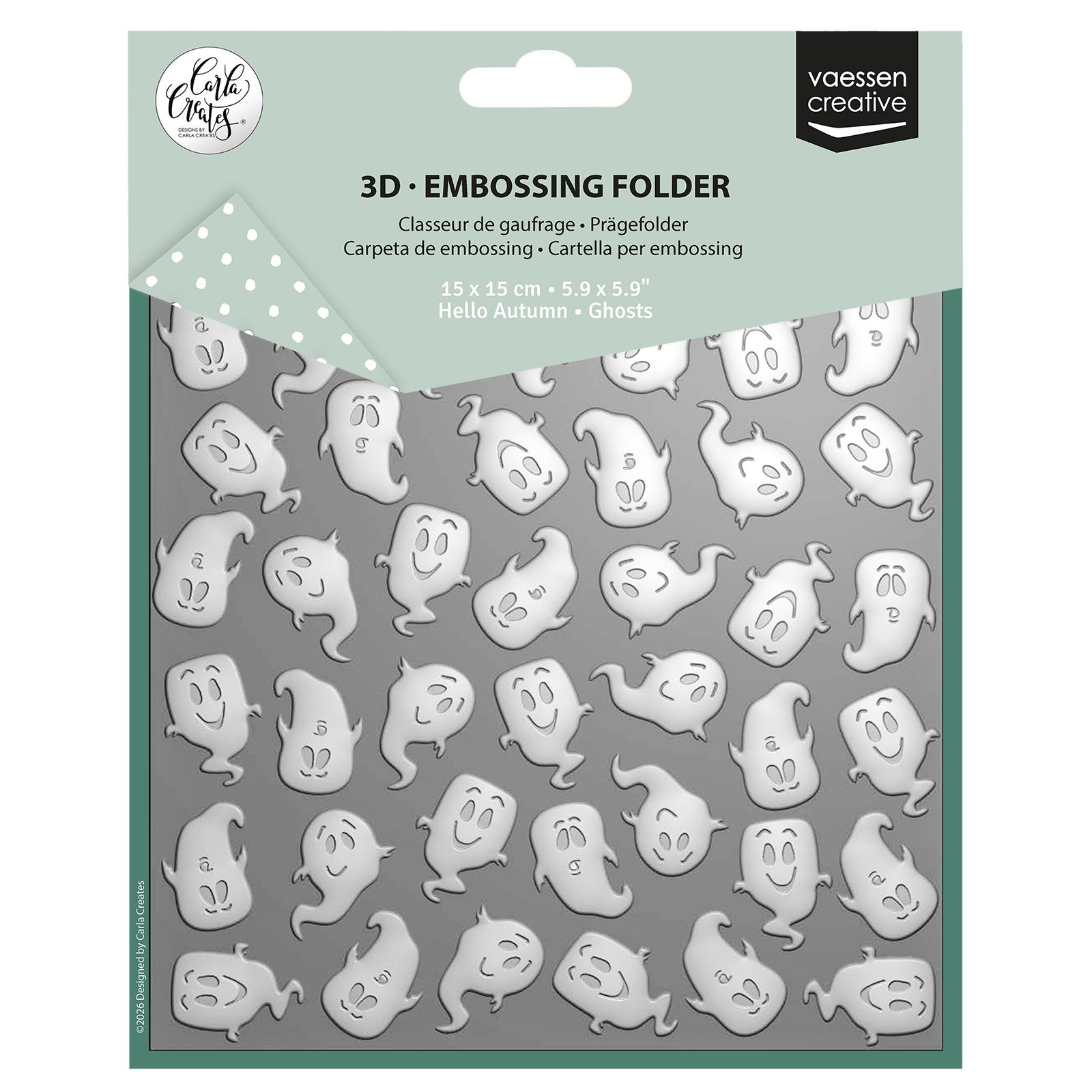 Vaessen Creative • 3D Embossing Folder by Carla Creates Ghosts 15x15cm