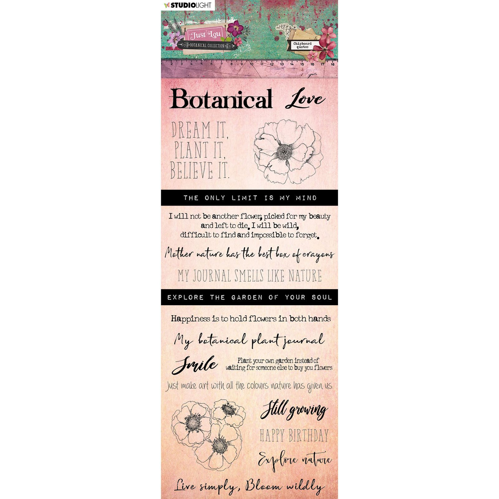 Studio Light • Chipboard elements Just lou botanical collection nr.03