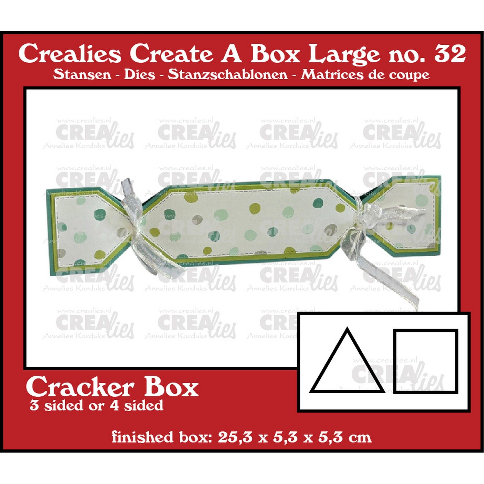 Crealies • Crackerbox (3 & 4 Sides) Cutting Dies Large