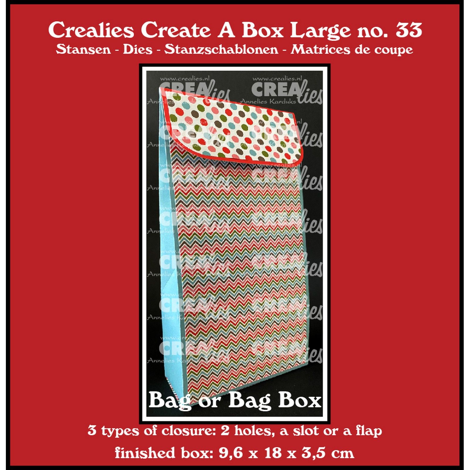 Crealies • Create A Box Large Zakdoosje / Cadeautasje (en voor advent) groot