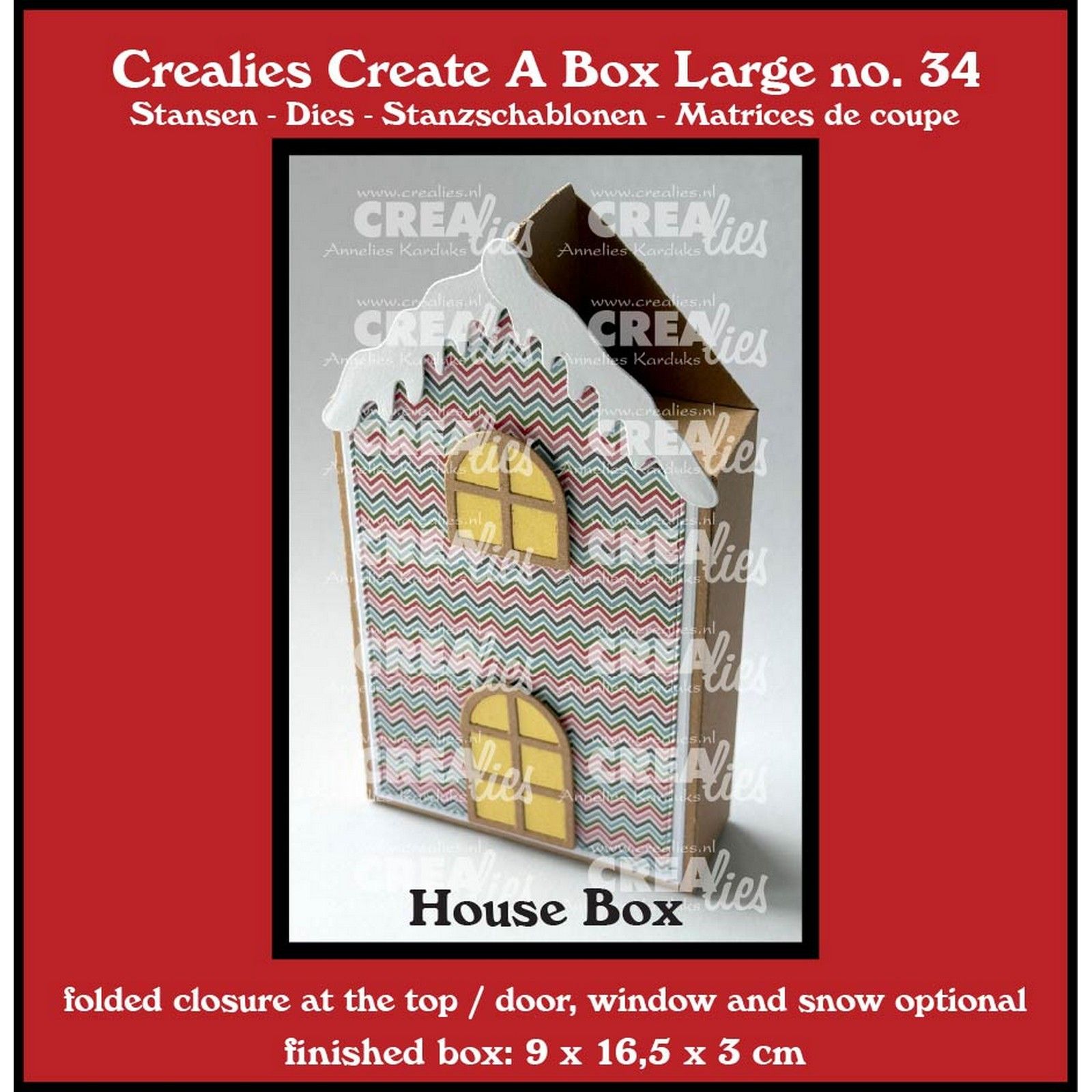 Crealies • Create a Large Flat Box House with Door Window & Snow