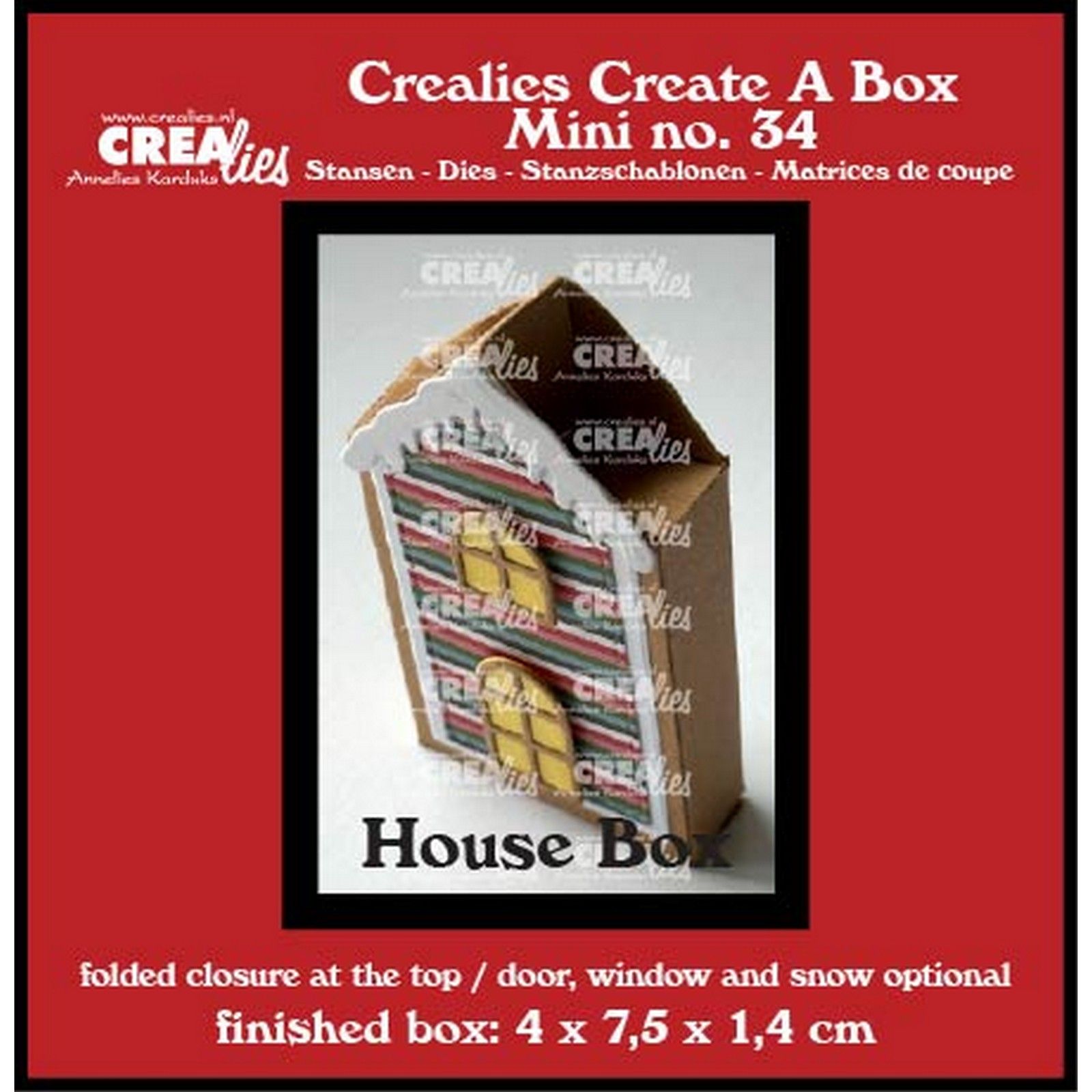 Crealies • Create a Mini Flat Box House with Door Window & Snow