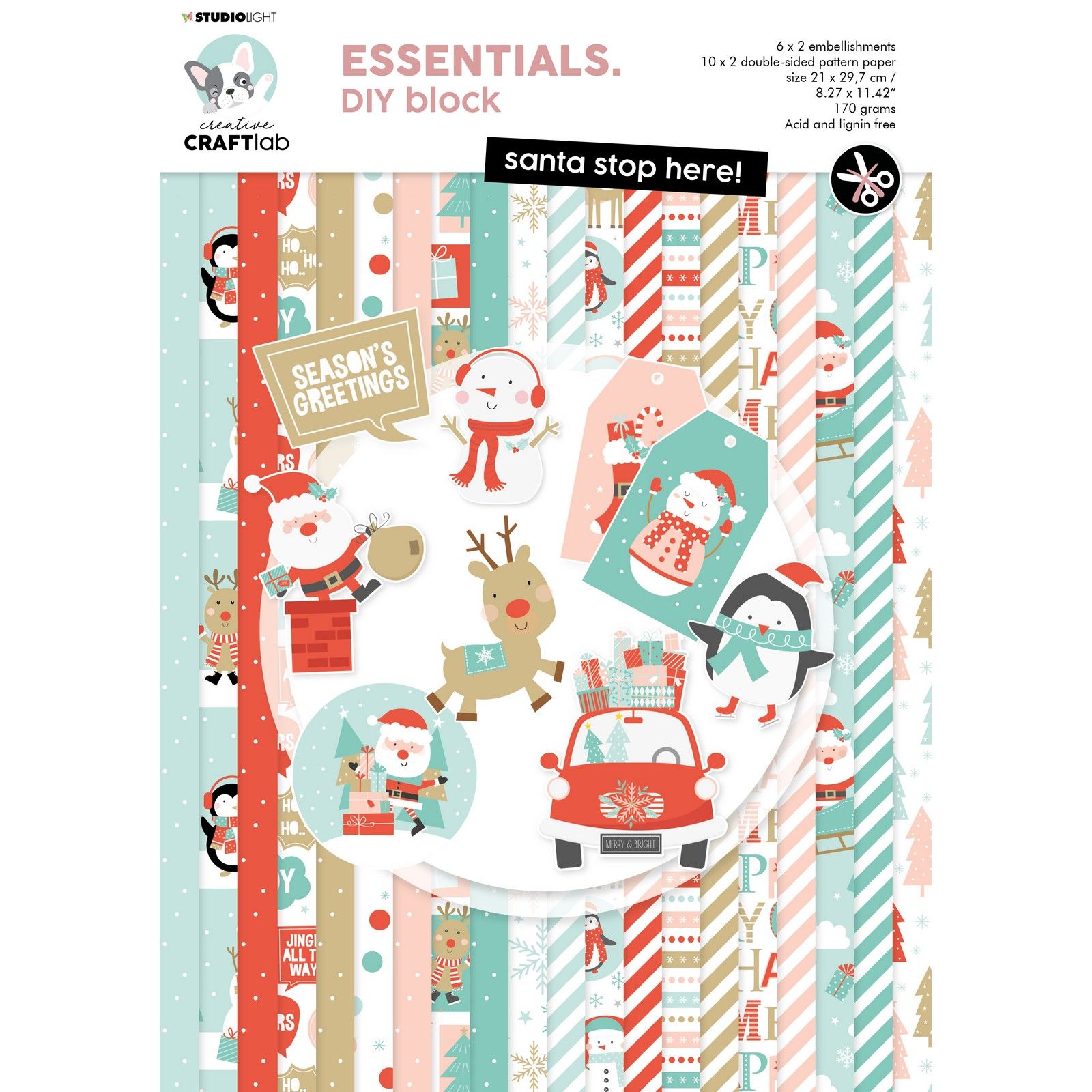 Creative Craftlab • Essentials DIY Block Santa Stop Here