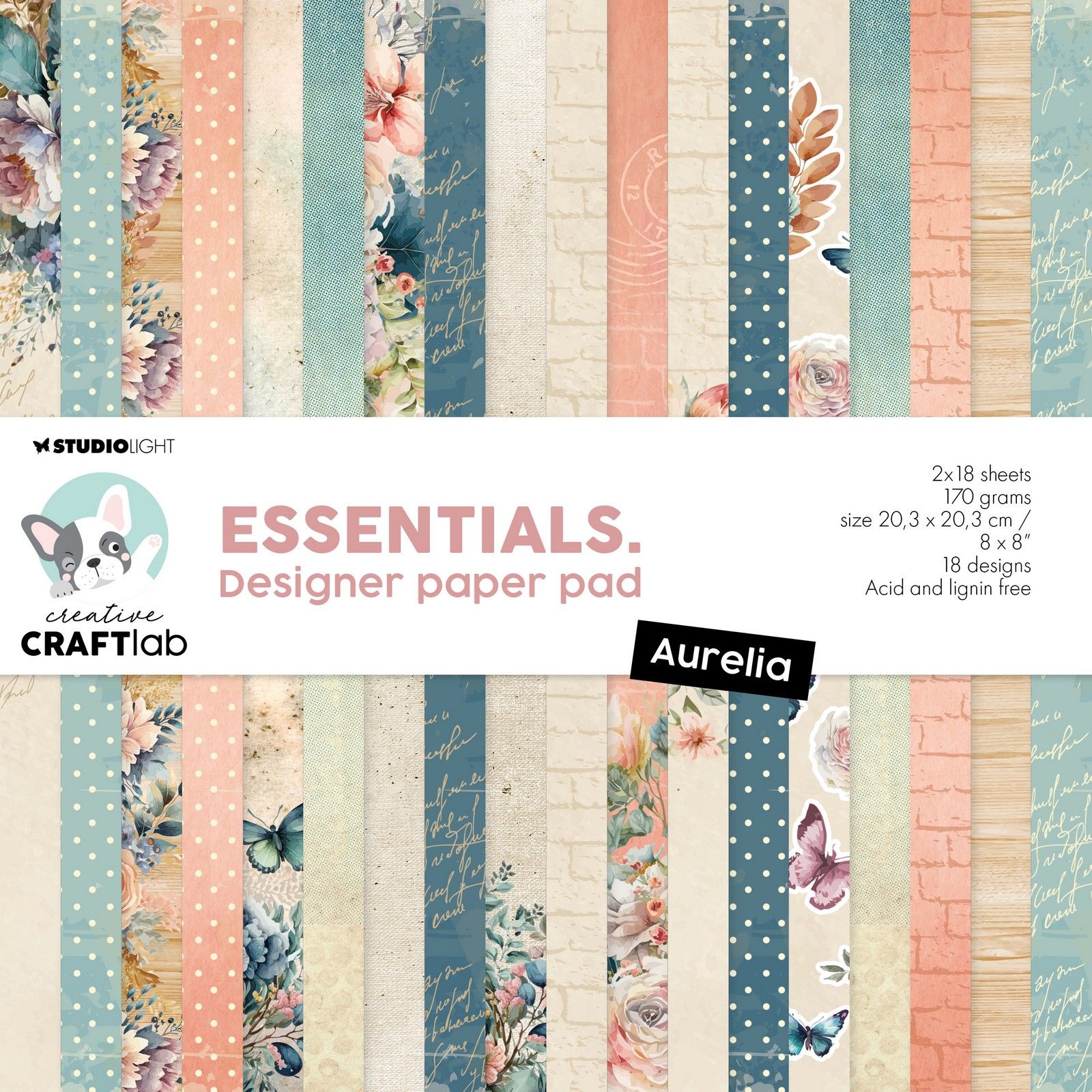 Creative Craftlab • Essentials Designer Paper Pad Aurelia 170Gsm