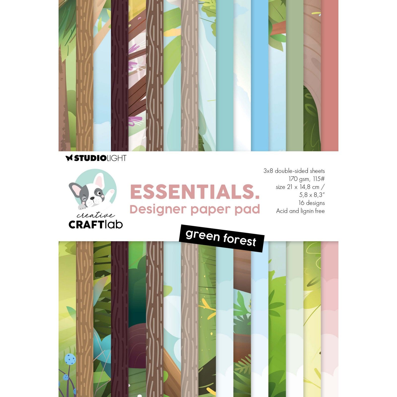 Creative Craftlab • Designer Paper Pad Green forest Essentials  