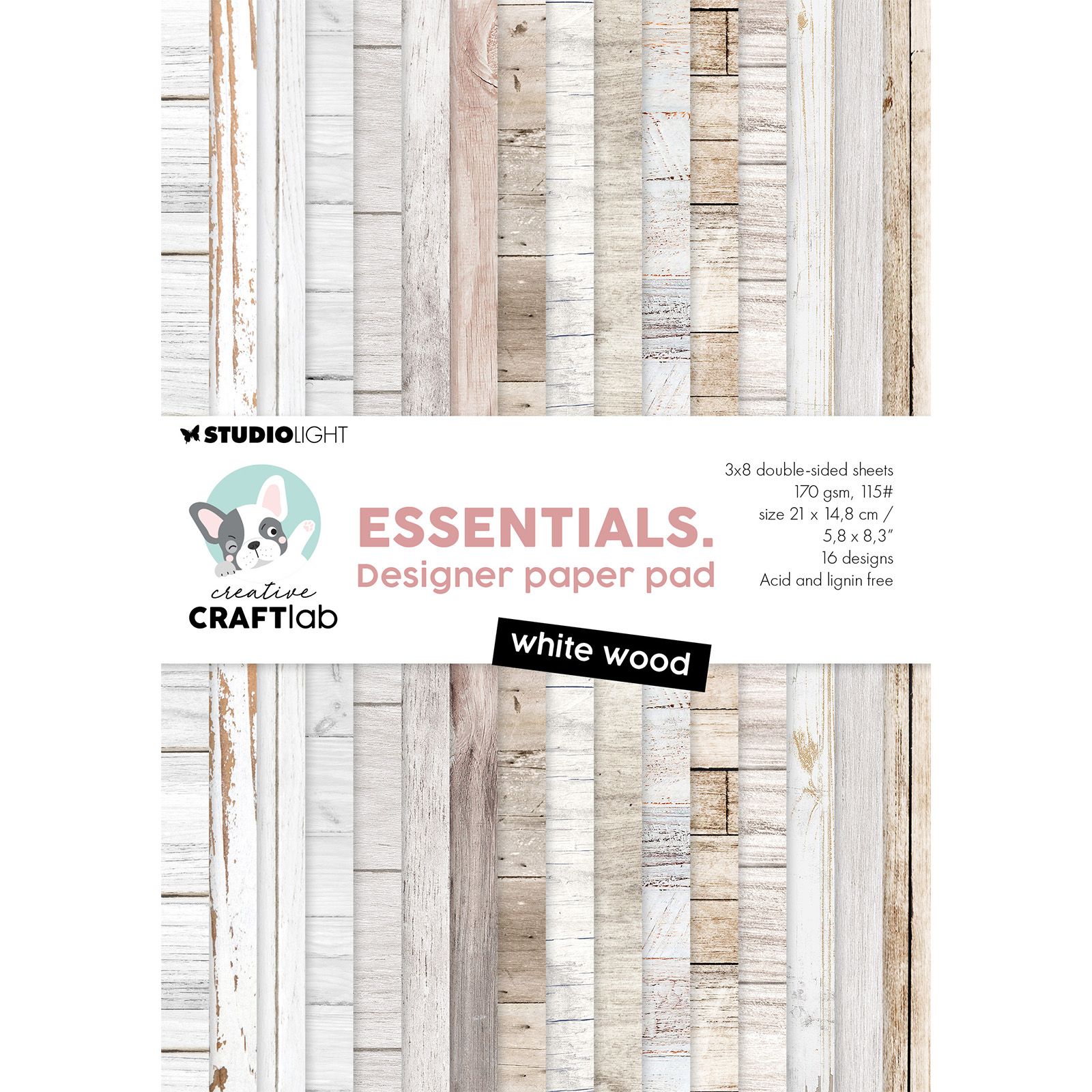 Creative Craftlab • Essentials Design Paper pad White wood