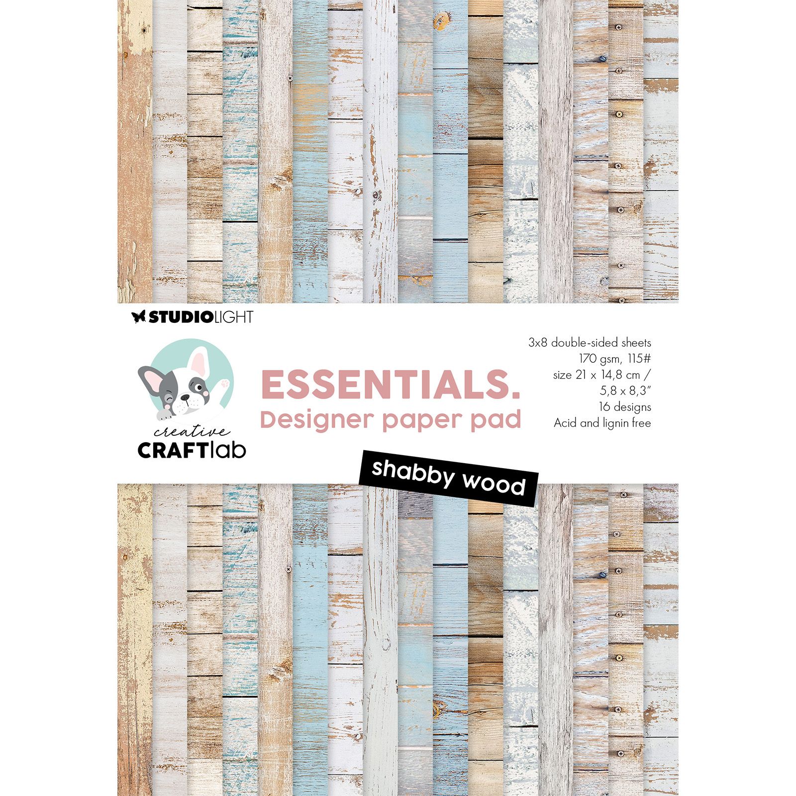 Creative Craftlab • Essentials Design Paper pad Shabby wood