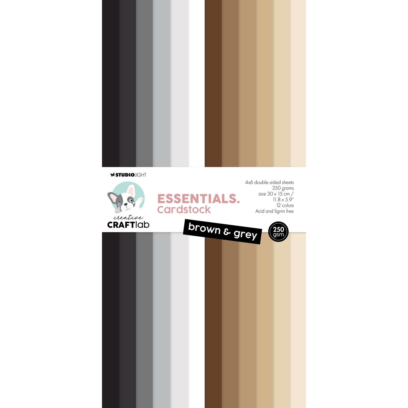 Creative Craftlab • Essentials Paper pad Brown & Grey 250gsm