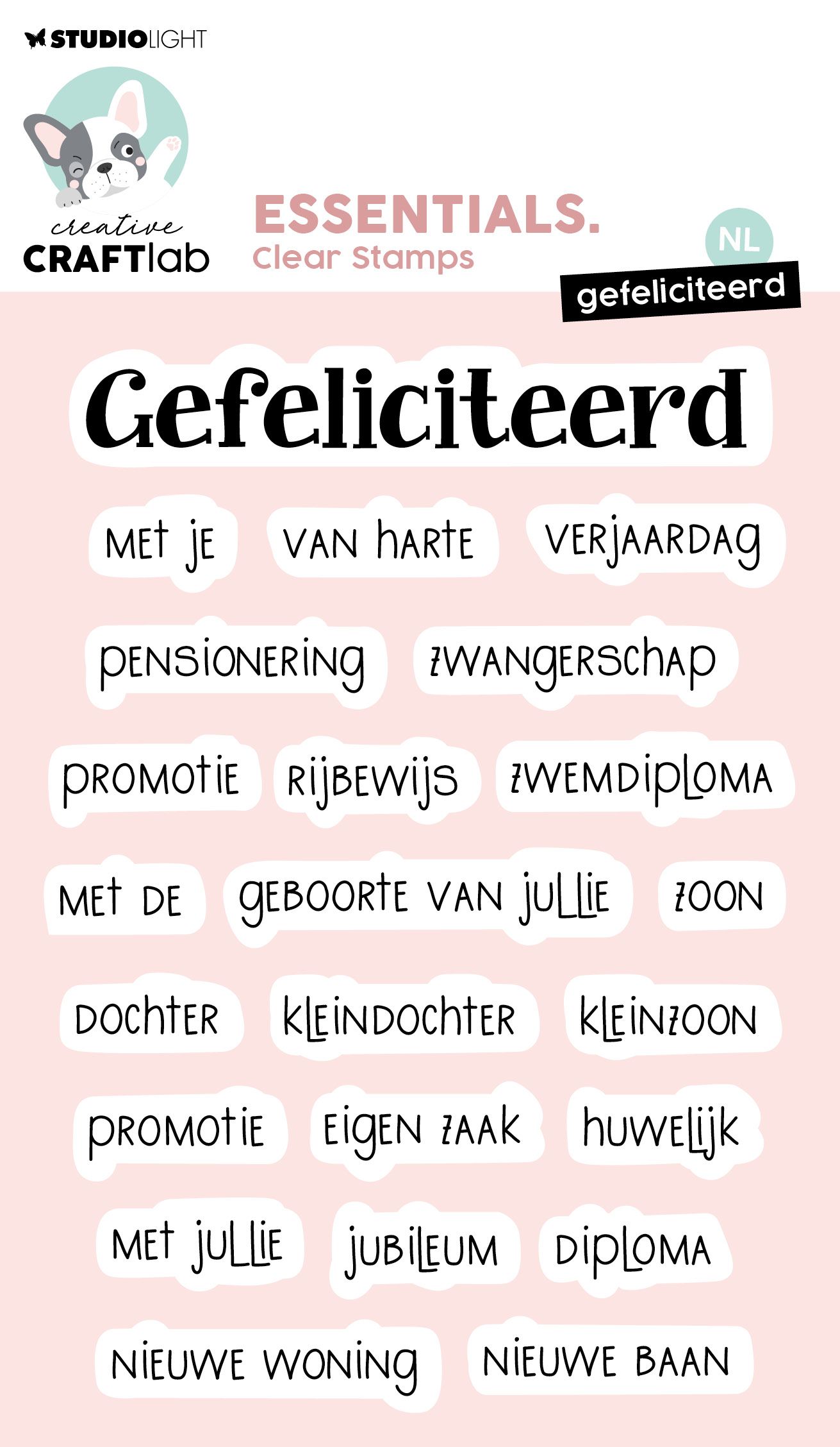 Creative Craftlab • Essentials Clear Stamp Gefeliciteerd