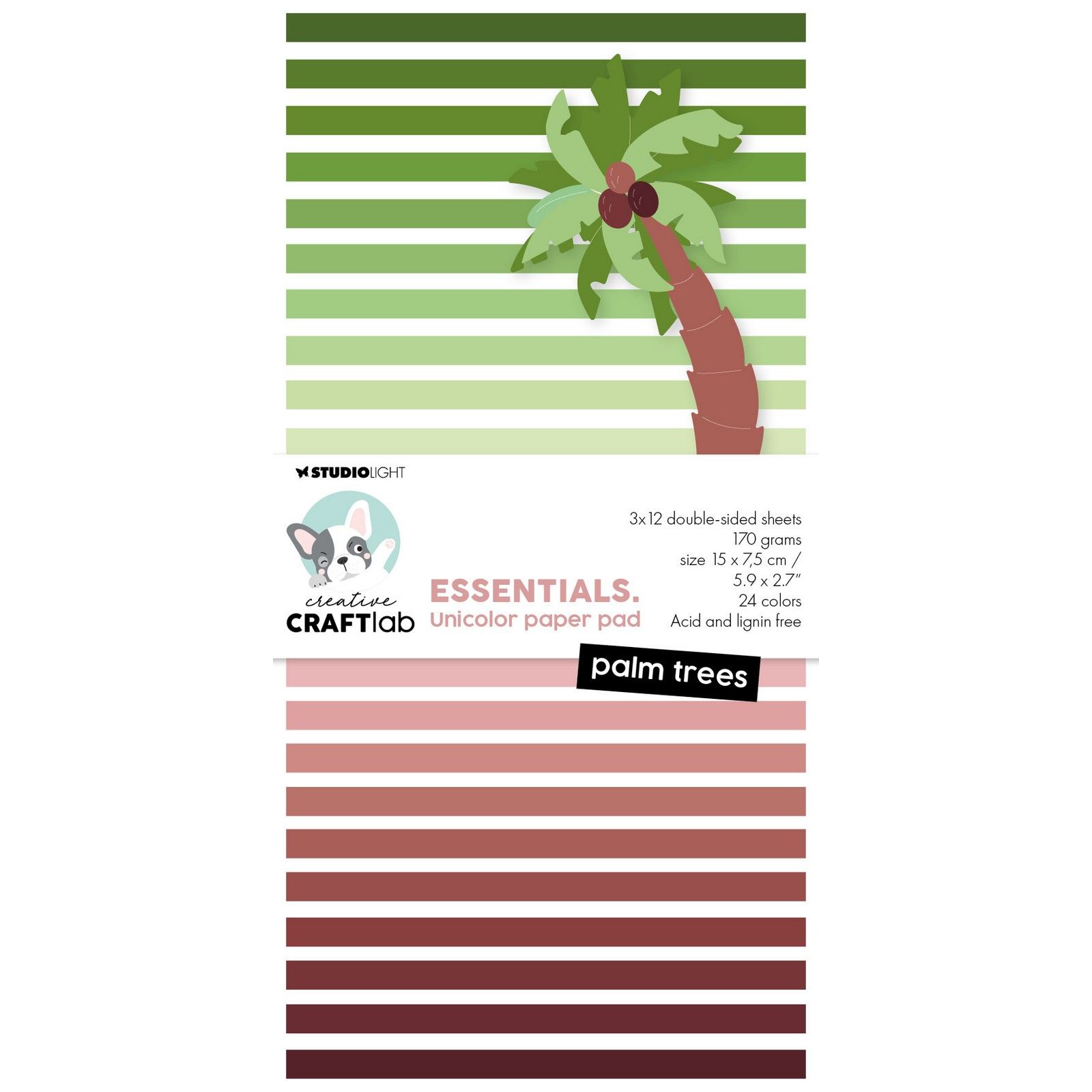 Creative Craftlab • Essentials Unicolor paper pad Palmtrees