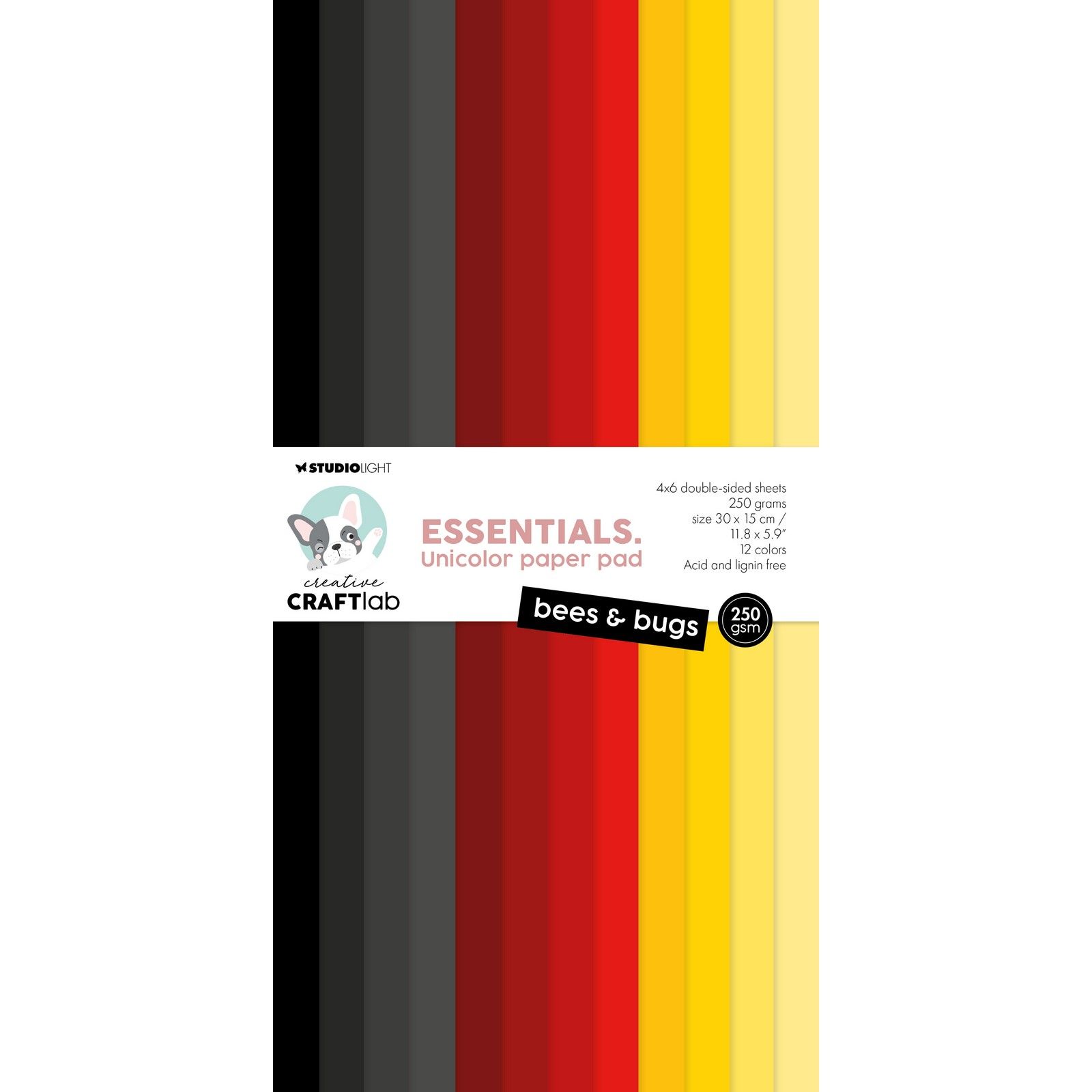 Creative Craftlab • Essentials Unicolor Paper Pad Bees & Bugs