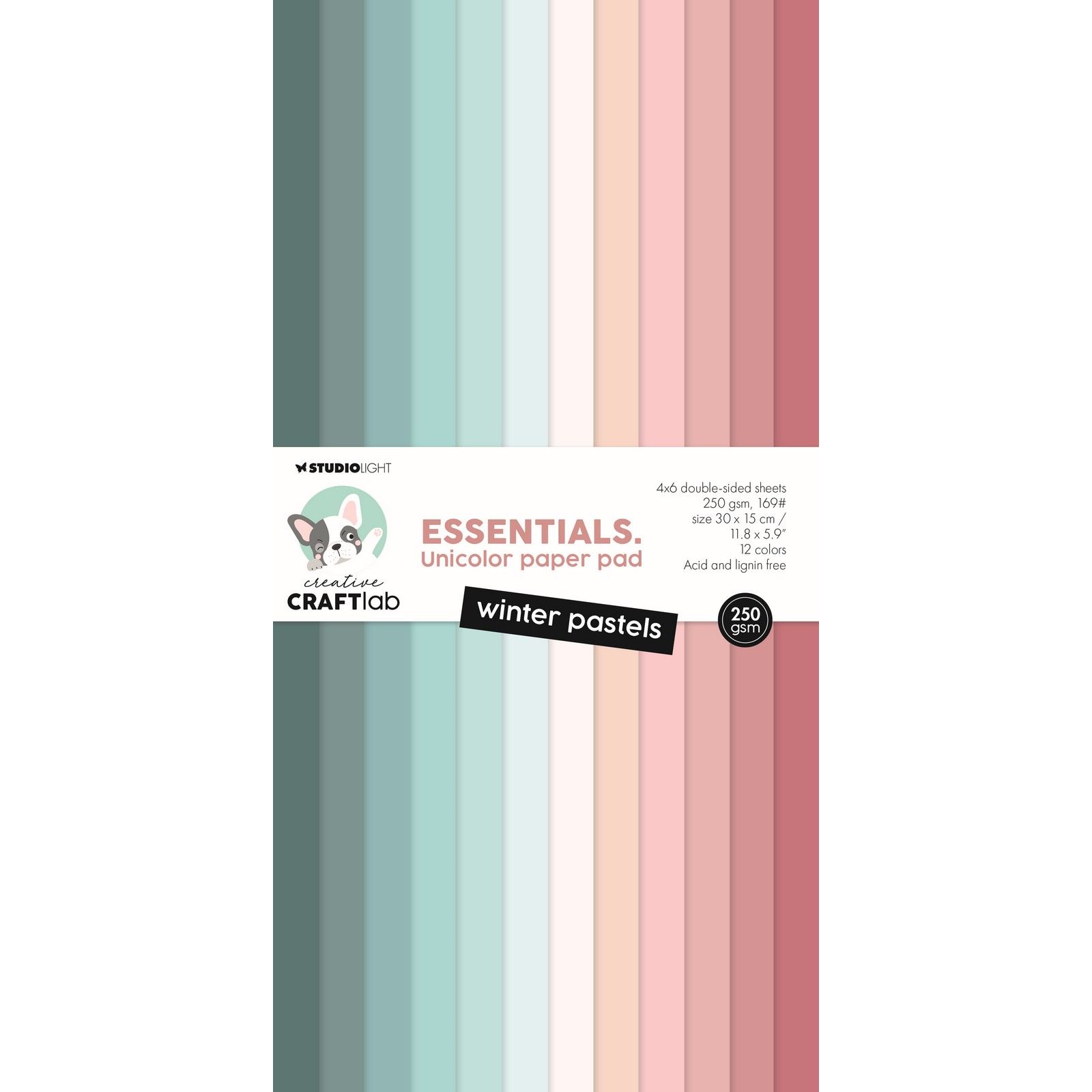 Creative Craftlab • Essentials Unciolor Paper Pad Winter pastels