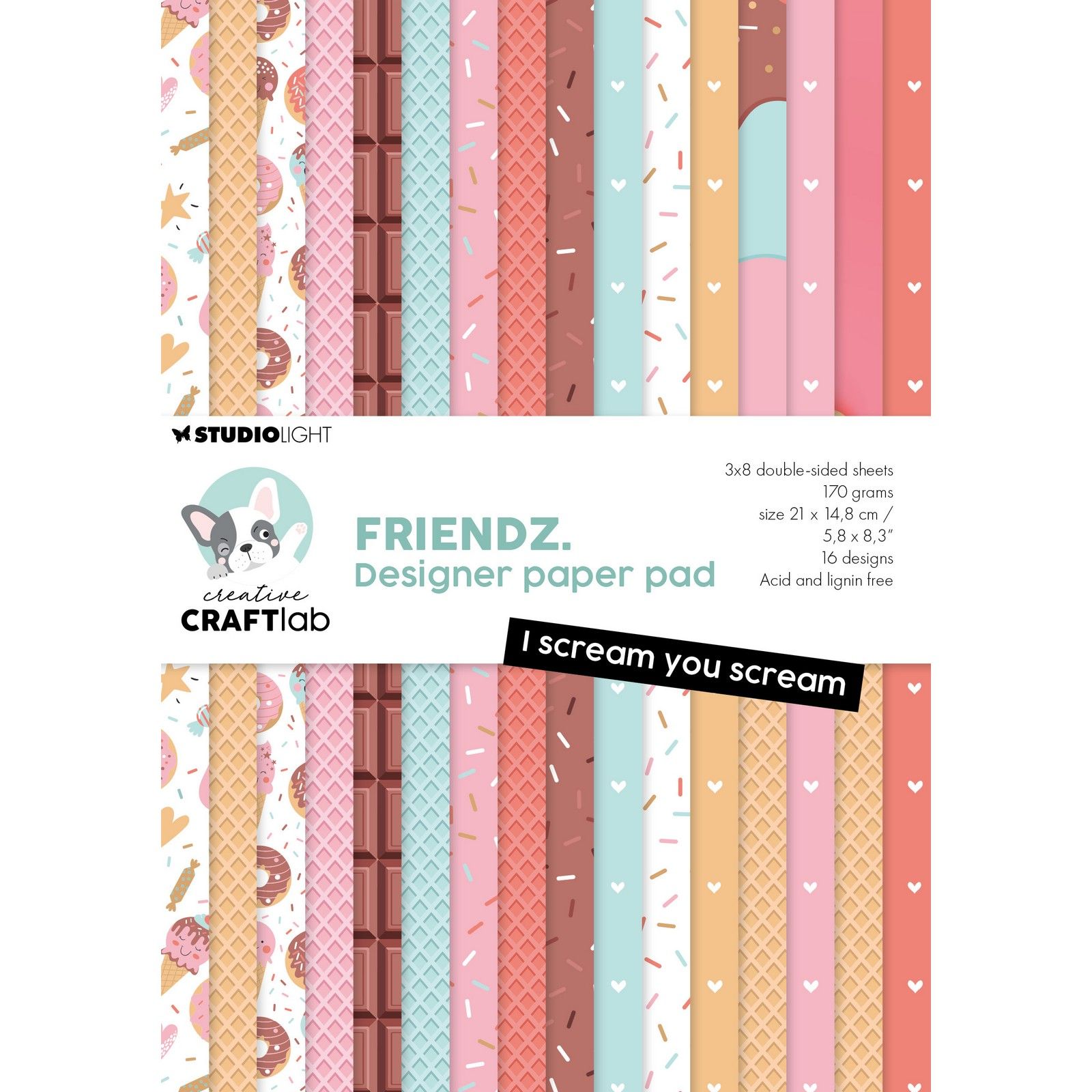 Creative Craftlab • Friendz Design paper pad I scream you scream