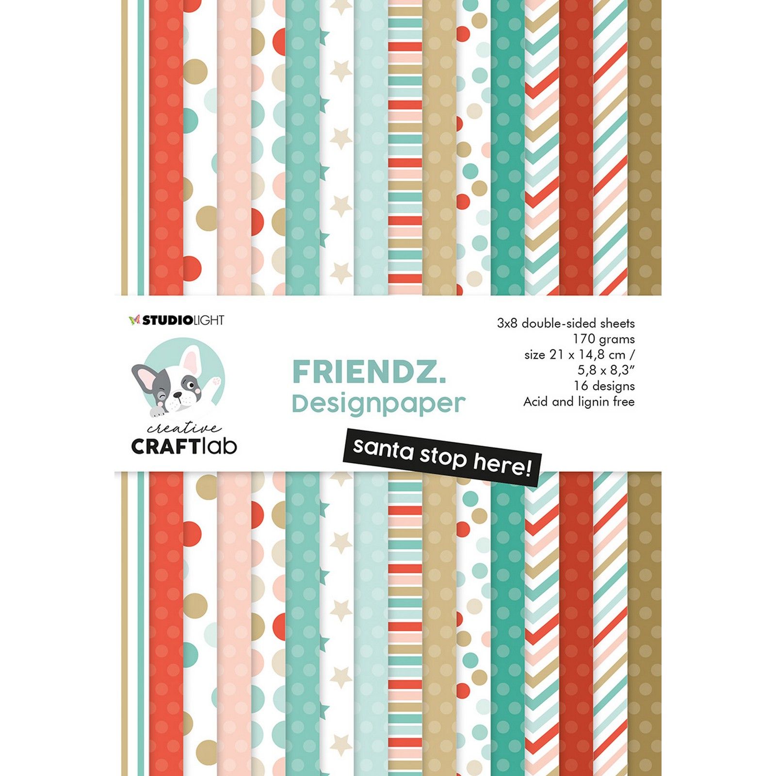 Creative Craftlab • Friendz Paper Pad Santa Stop Here