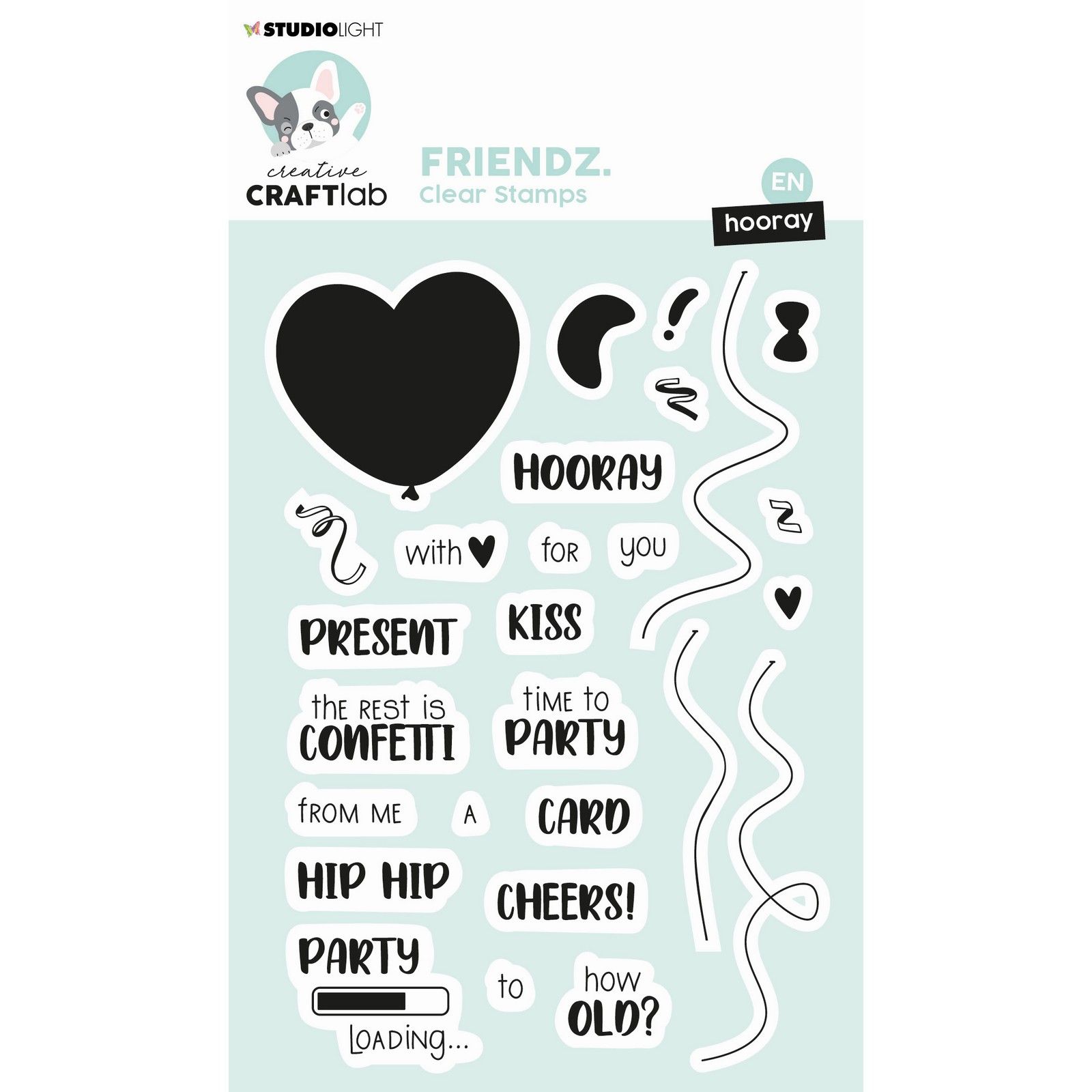 Creative Craftlab • Friendz Clear Stempel Engelse Tekst Hooray
