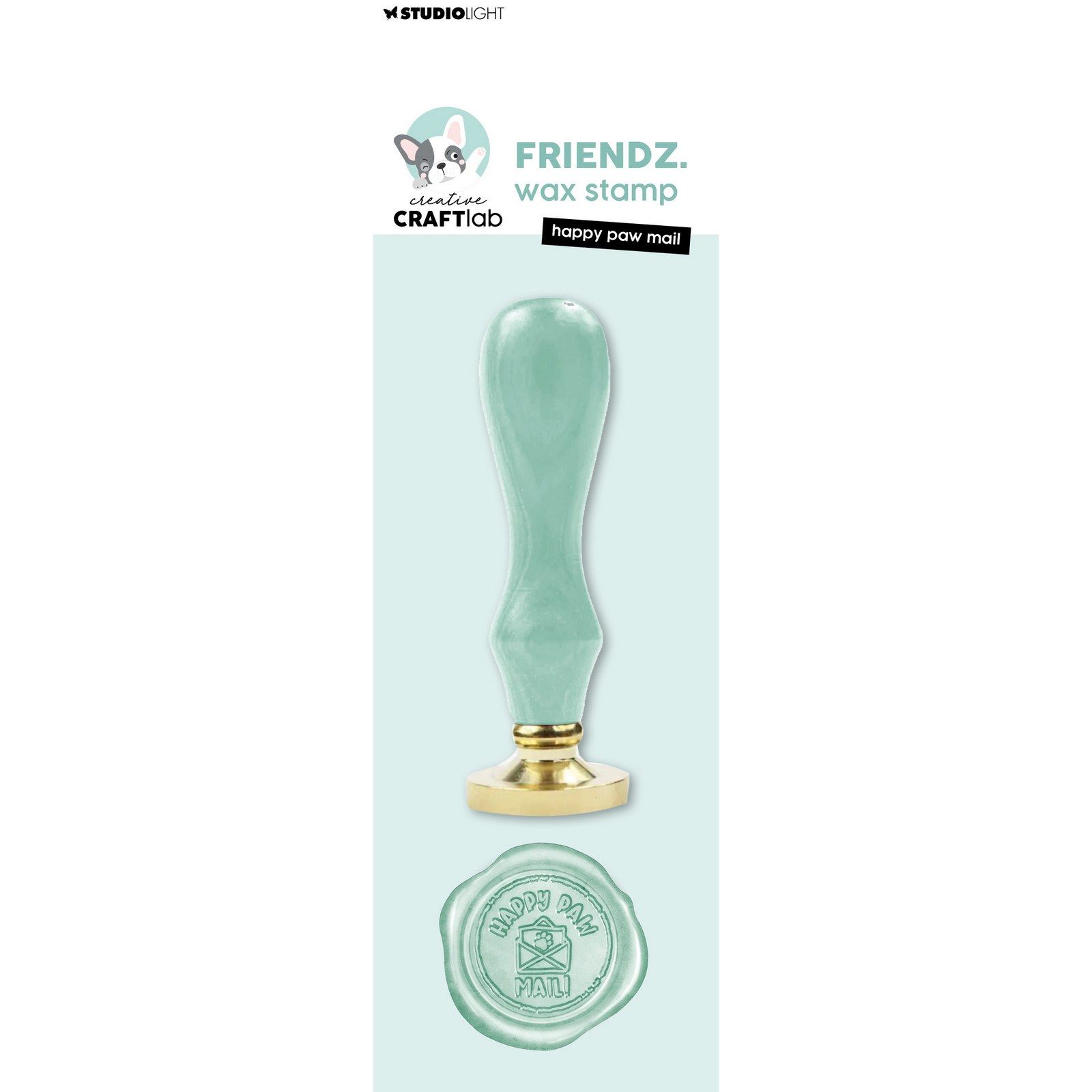 Creative Craftlab • Friendz Wax Stamp with Handle Happy Paw Mail