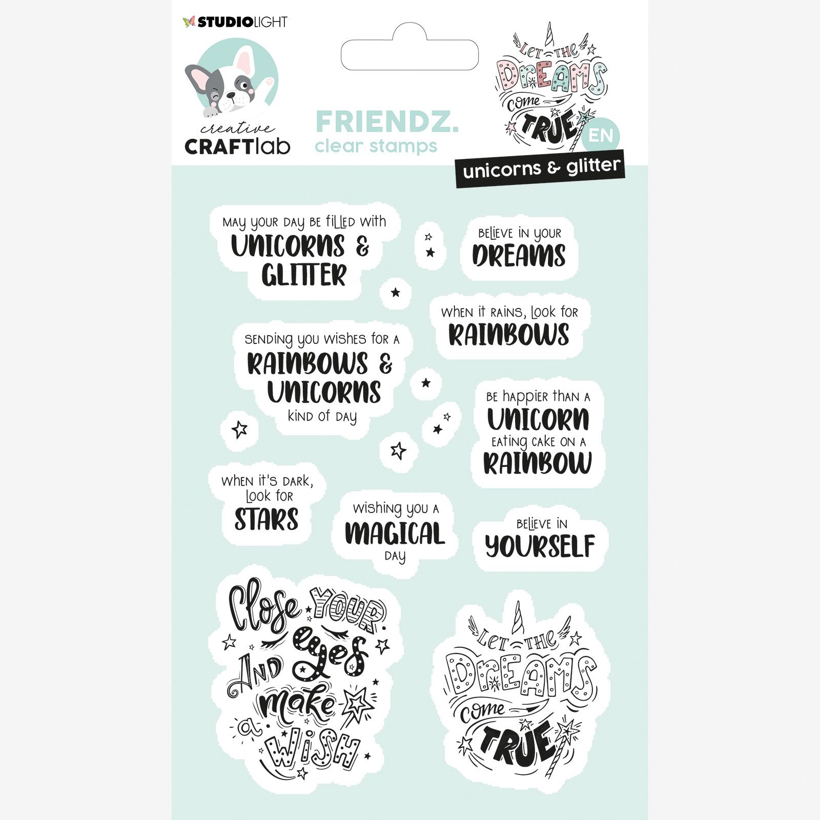 Creative Craftlab • Friendz Sello Transparente Unicorns & Glitter