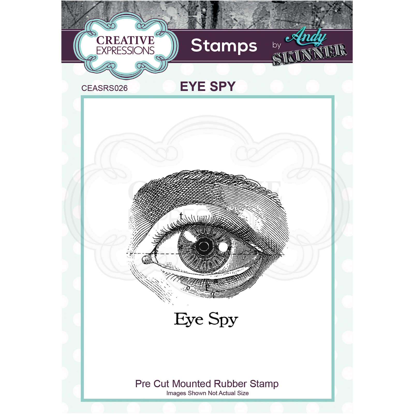 Creative Expressions • Pre cut rubber stamp Andy Skinner Eye spy