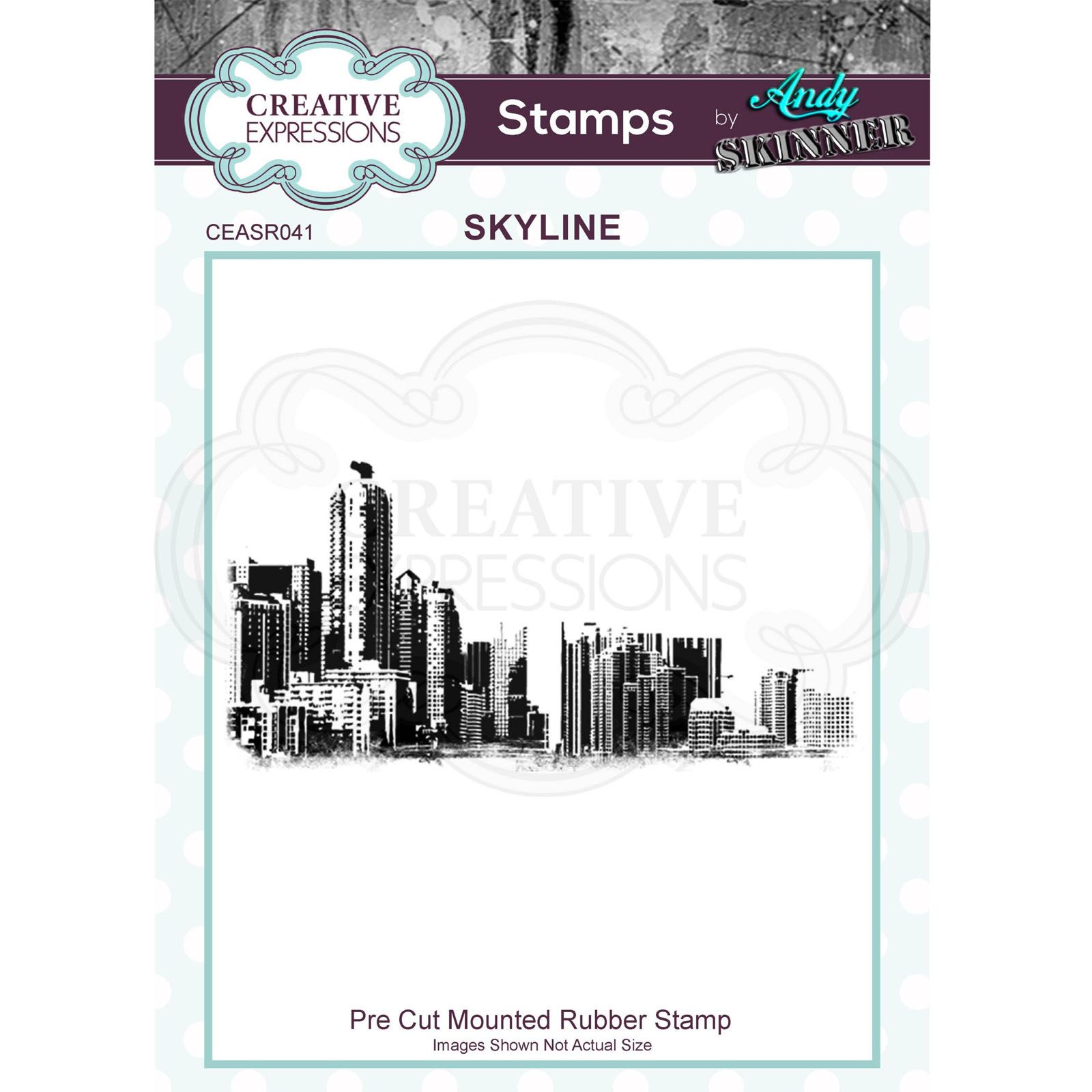 Creative Expressions • Rubber stamp Skyline 3.6 in x 1.8 in