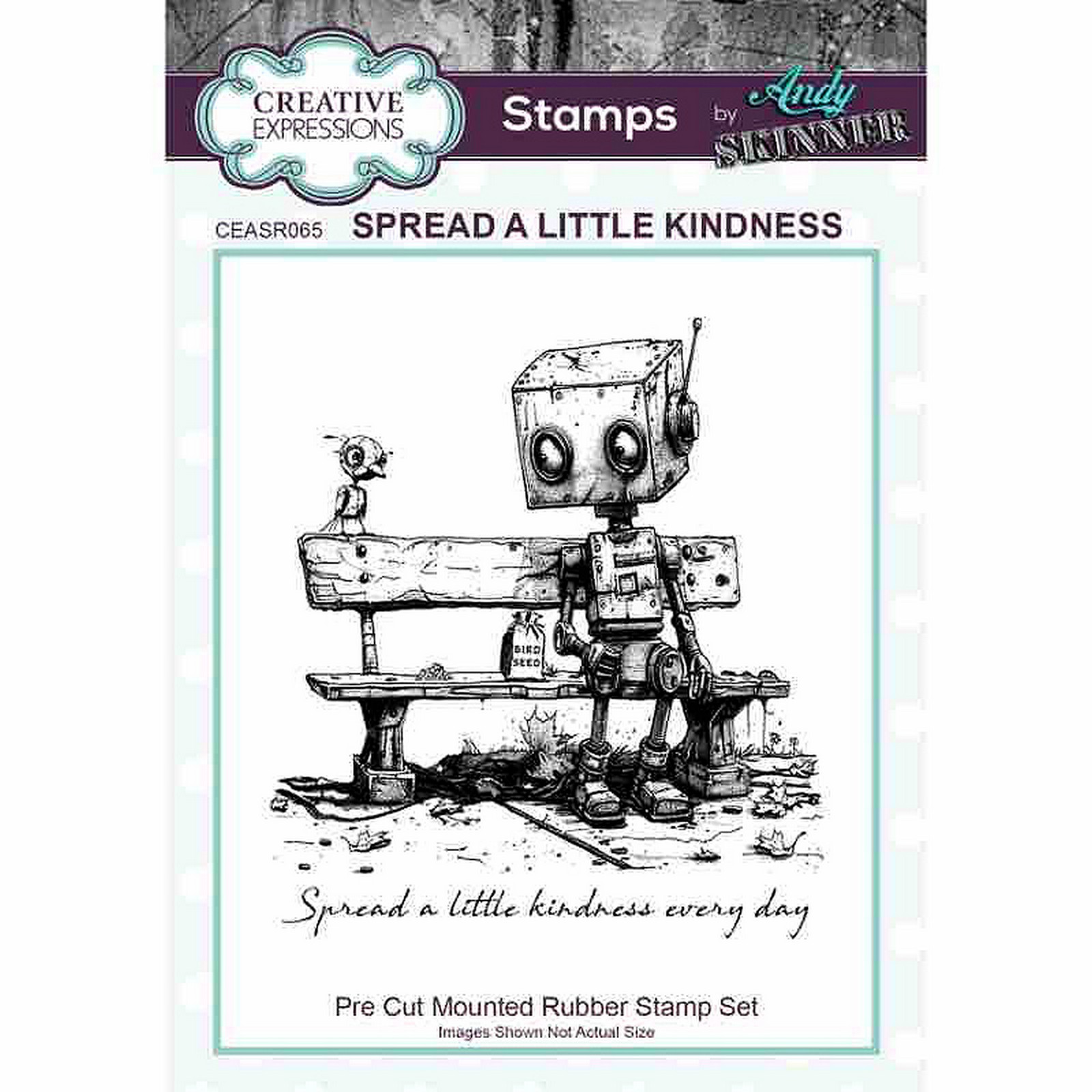 Creative Expressions • Andy Skinner Botology Spread A Little Kindness Pre Cut Rubber Stamp