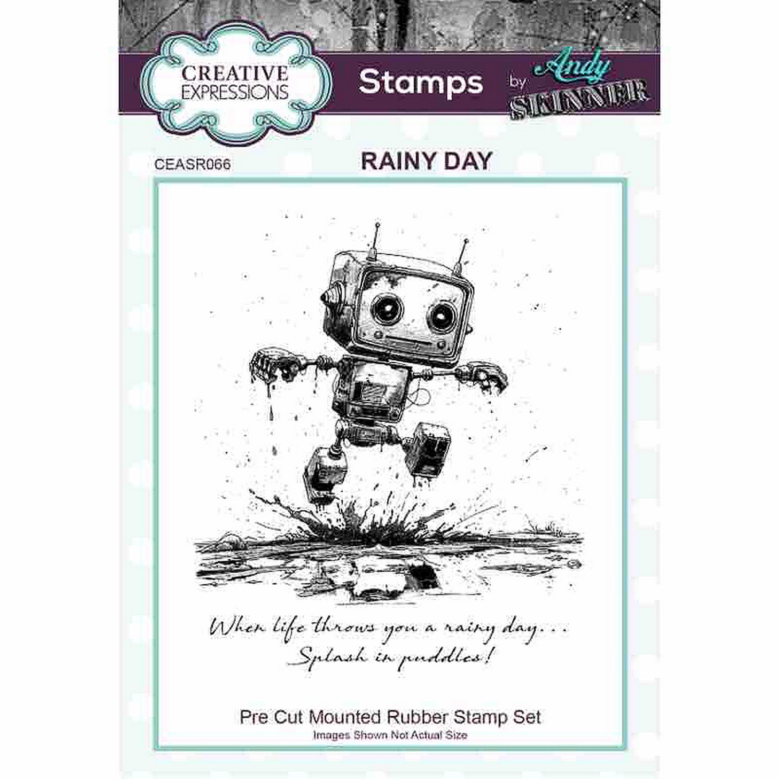 Creative Expressions • Andy Skinner Botology Rainy Day Pre Cut Rubber Stamp