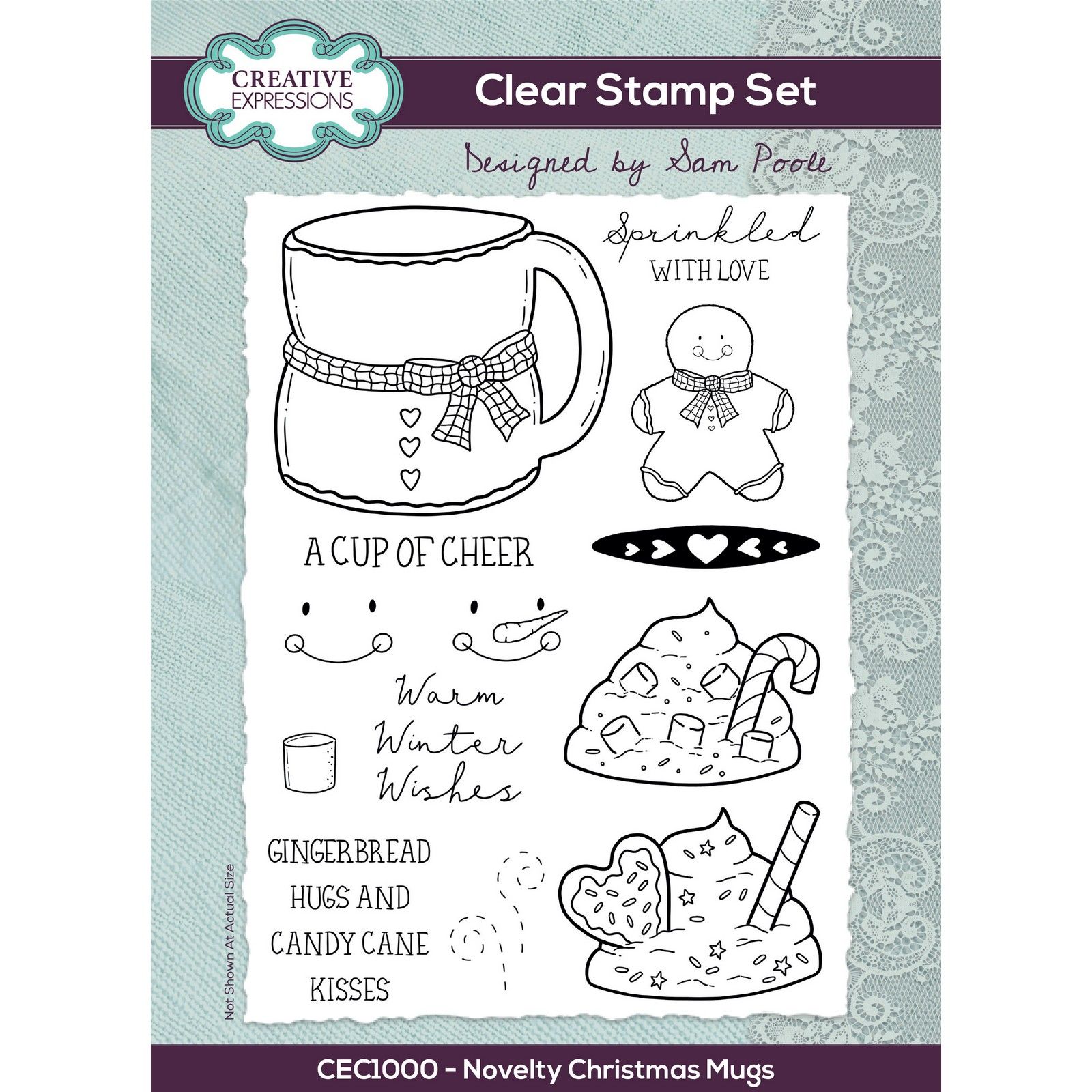 Creative Expressions • Tampon Transparent Set Novelty Christmas Mugs