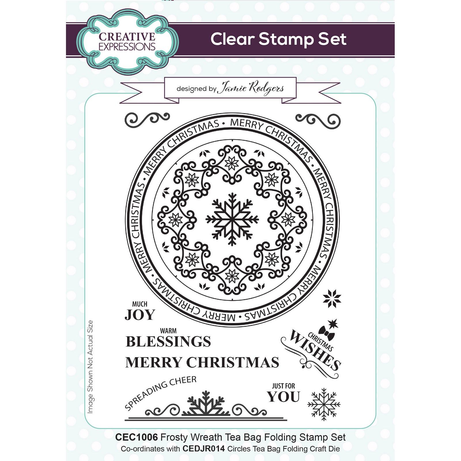 Creative Expressions • Tea Bag Folding Clear Stamp Set Frosty Wreath