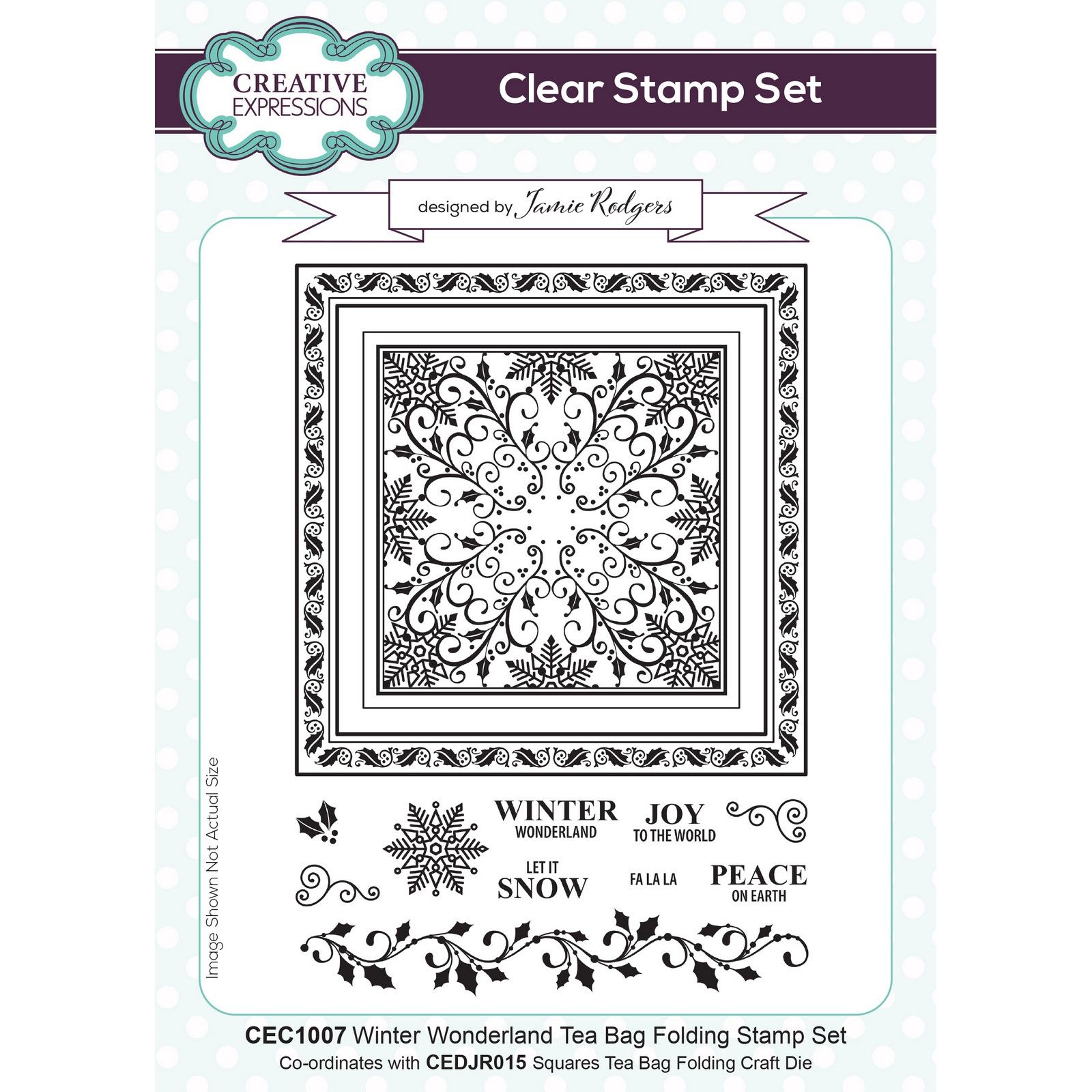 Creative Expressions • Tea Bag Folding Clear Stamp Set Winter Wonderland