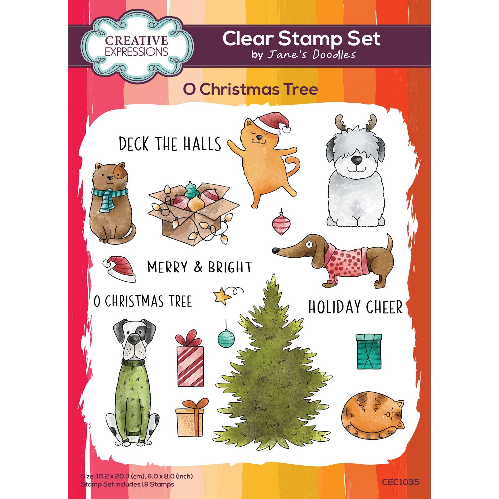 Creative Expressions • Jane's Doodles Clear Stamp Set O Christmas Tree 15,2x20,8cm