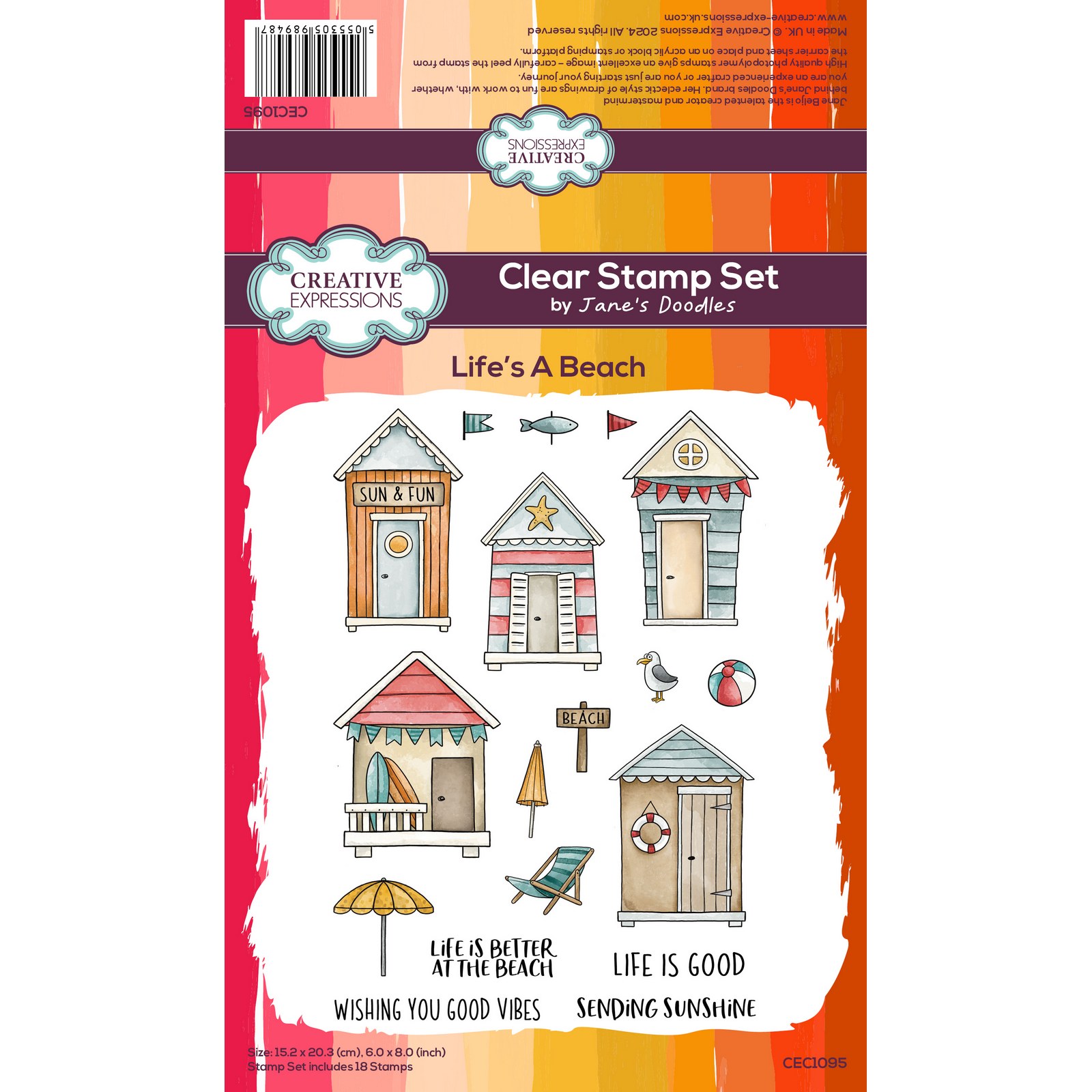 Creative Expressions • Jane's Doodles Clear Stamp Set Life's a Beach 