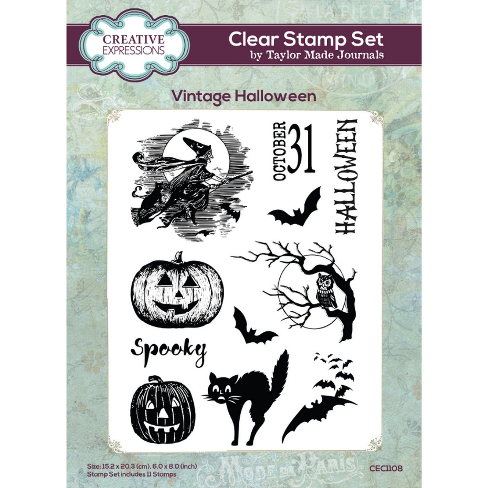 Creative Expressions • Taylor Made Journals Clear Stamp Set Vintage Halloween