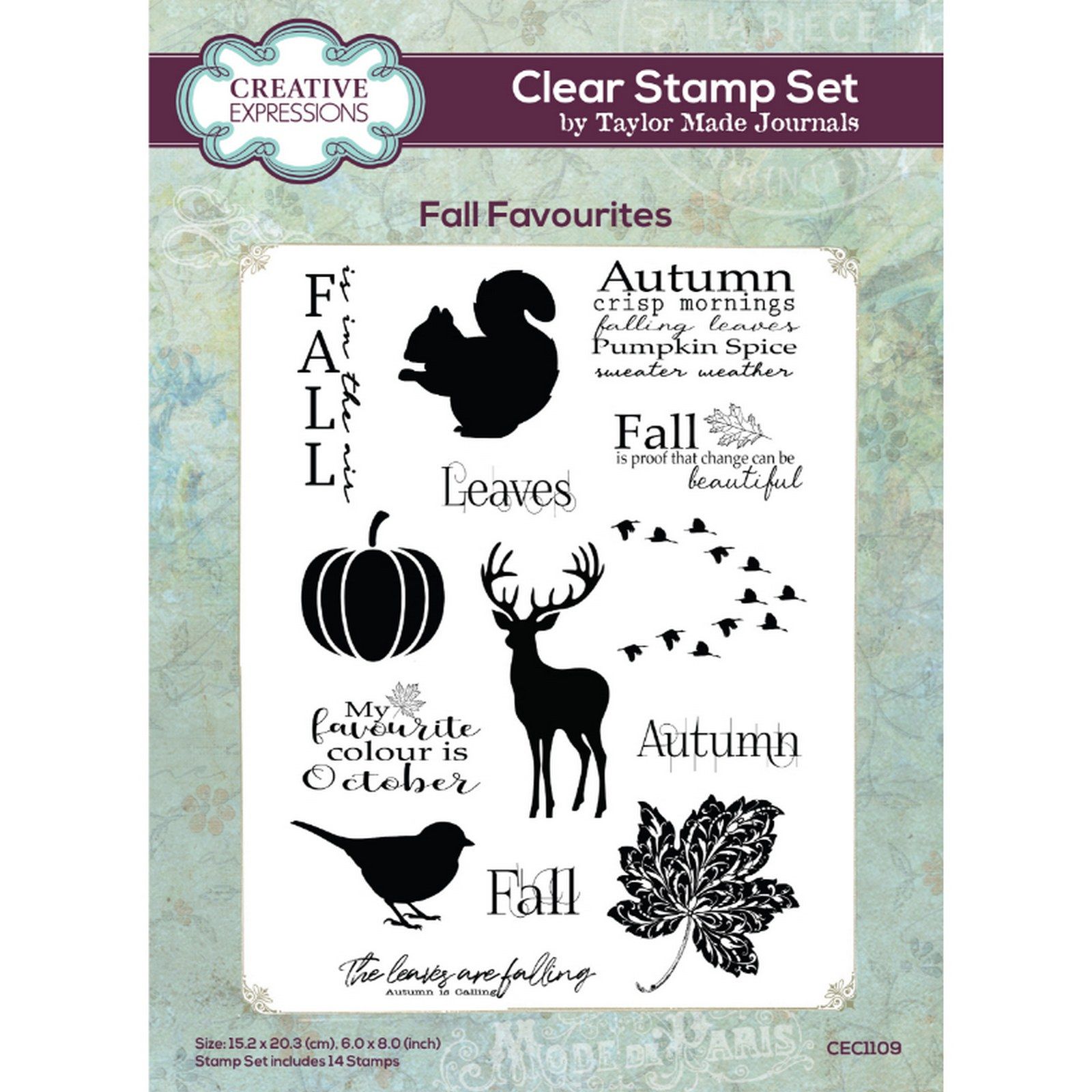 Creative Expressions • Taylor Made Journals Clear Stamp Set Fall Favourites